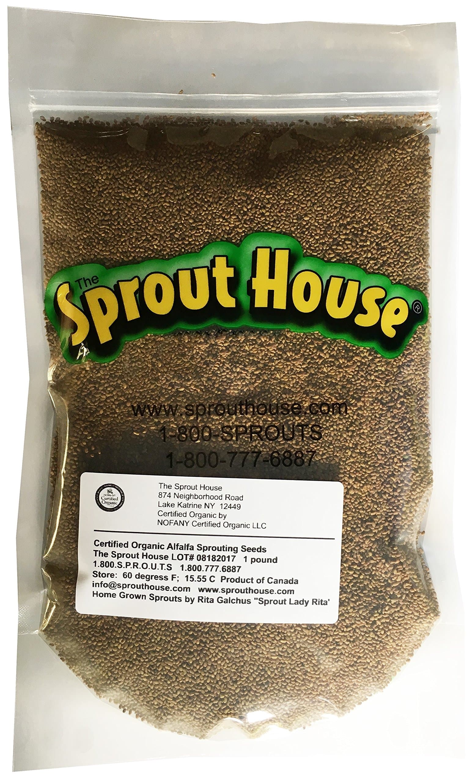 Alfalfa Sprouting Seeds Organic Non-GMO 1 LB