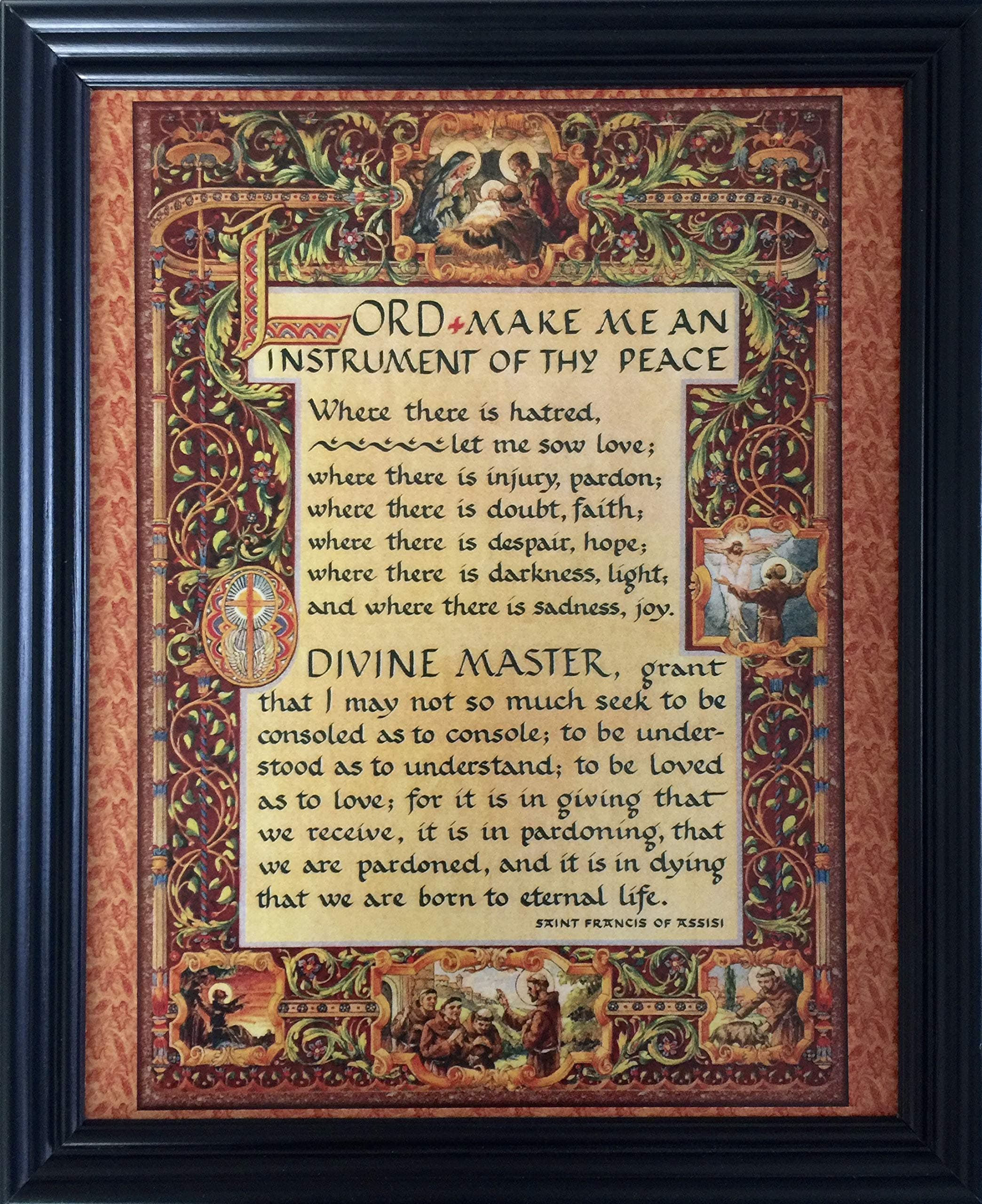 Framed. The Simple Prayer for Peace. Written by St. Francis of Assisi in the 12th Century. Includes 5x7 Card