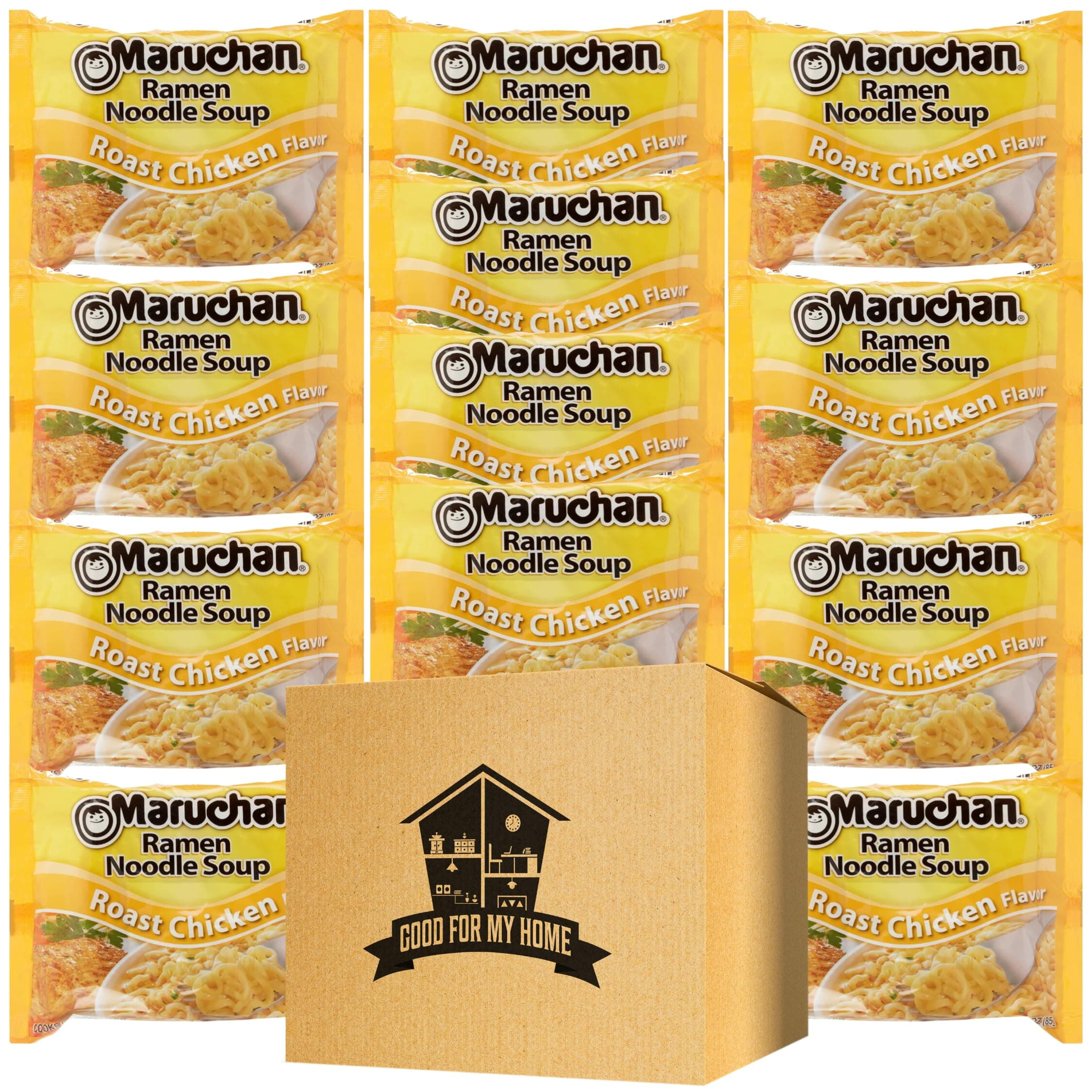 Chicken Ramen Bundle. Includes-12 Roasted Chicken Ramen Noodles in a Good For My Home Box. Ramen Roasted Chicken Noodle Soup are a Quick Cook Ramen Noodles!