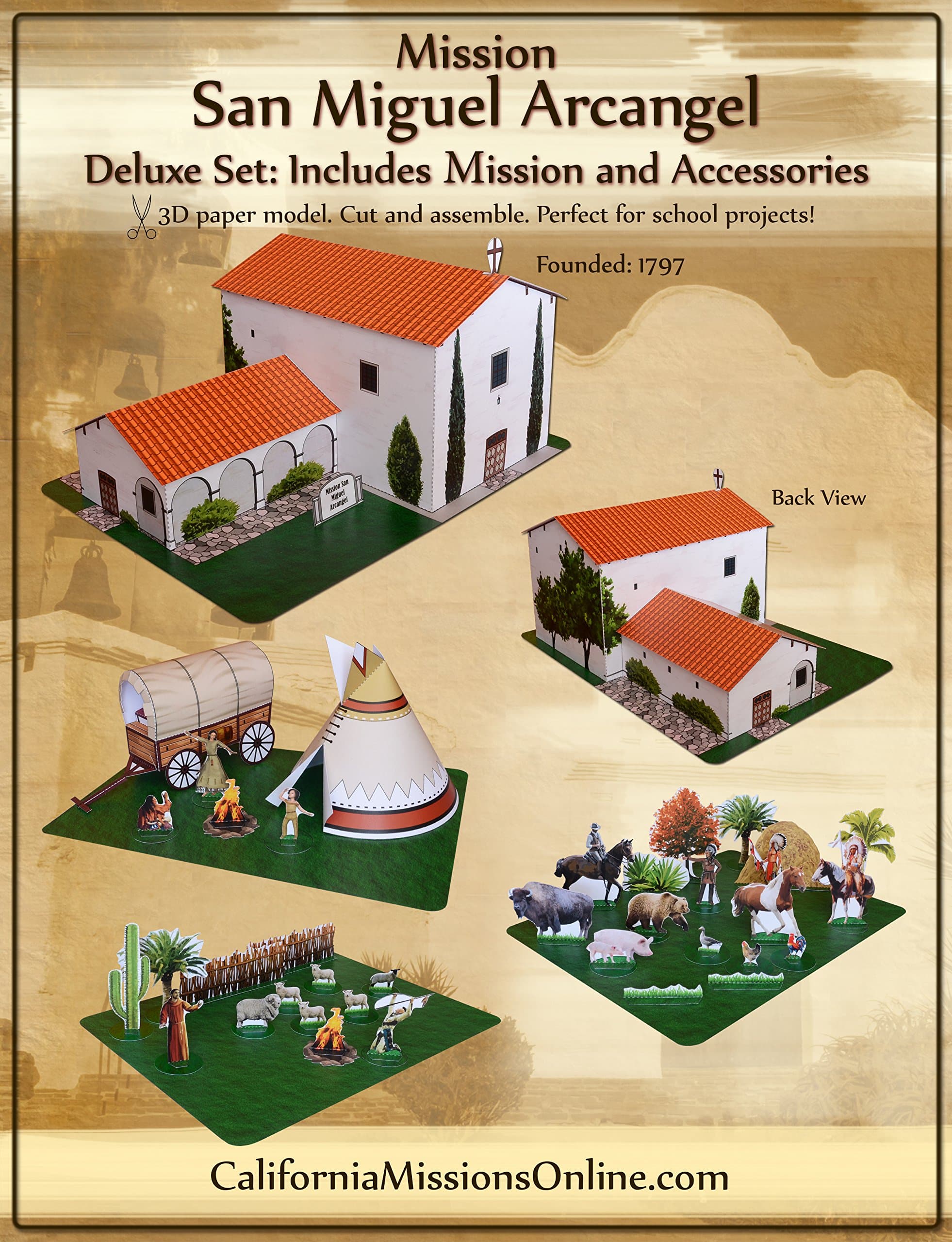 Mission San Miguel Arcangel Large Model Deluxe Set
