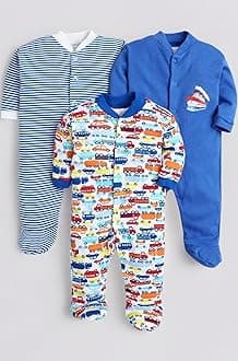 100% Cotton Baby Rompers Sleepsuits Jumpsuits Night Suits for Newborn Baby Boys & Girls | Soft Infant Bodysuit | Pack of 3 Kids Rompers