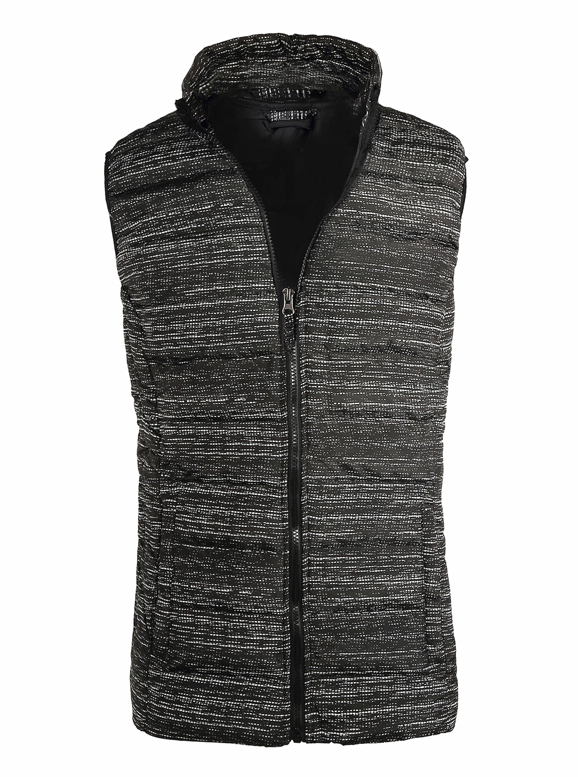 SeaDee Men's Plus Size Padded Quilted Puffer Vest Black+White US XL/Label 50/52