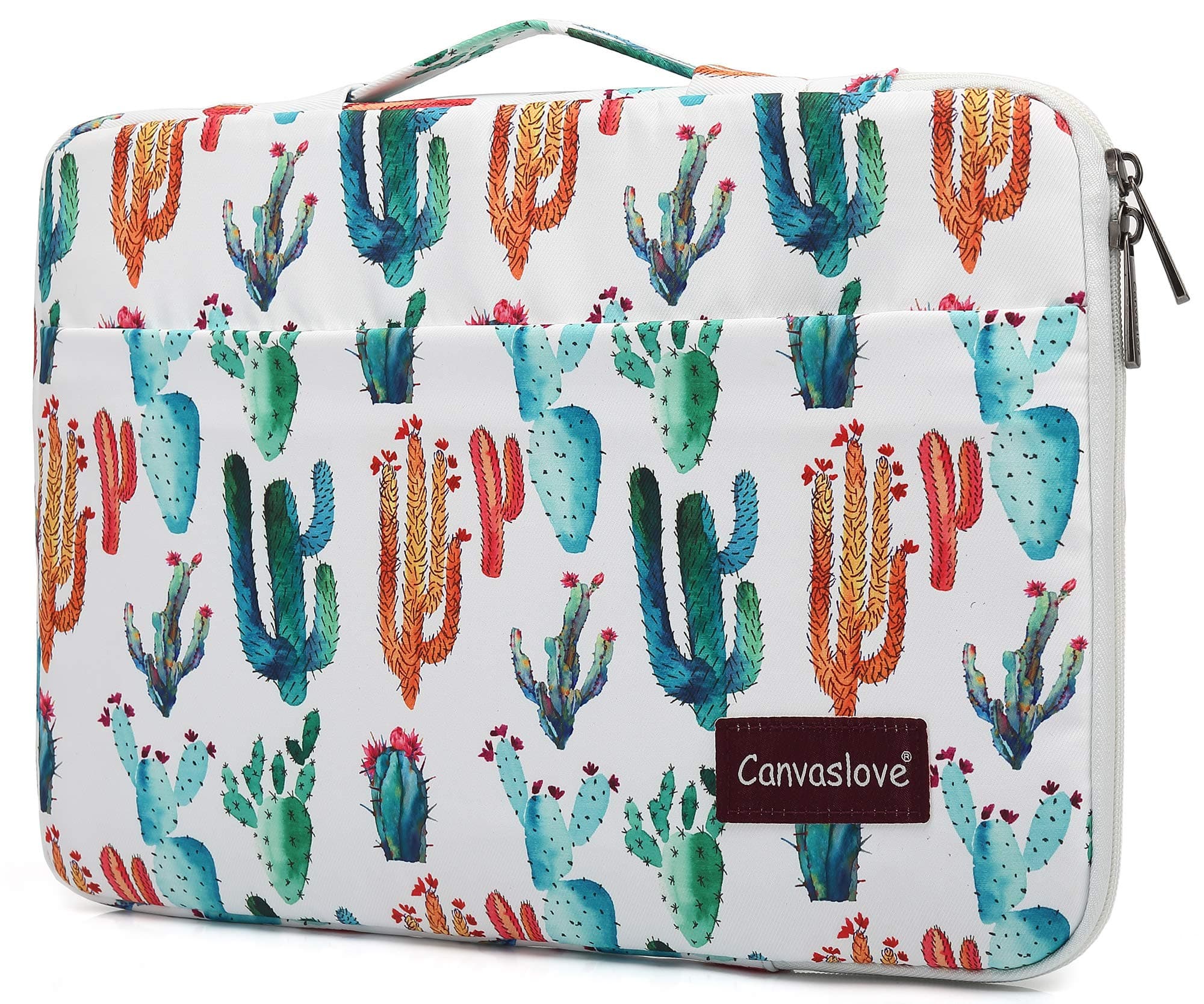 Canvaslove Cactus Rebound Bubble Cushioned Laptop Sleeve Case with Handle and Pockets for MacBook Pro 16 and 15 Inch,15.6 Inch Laptop
