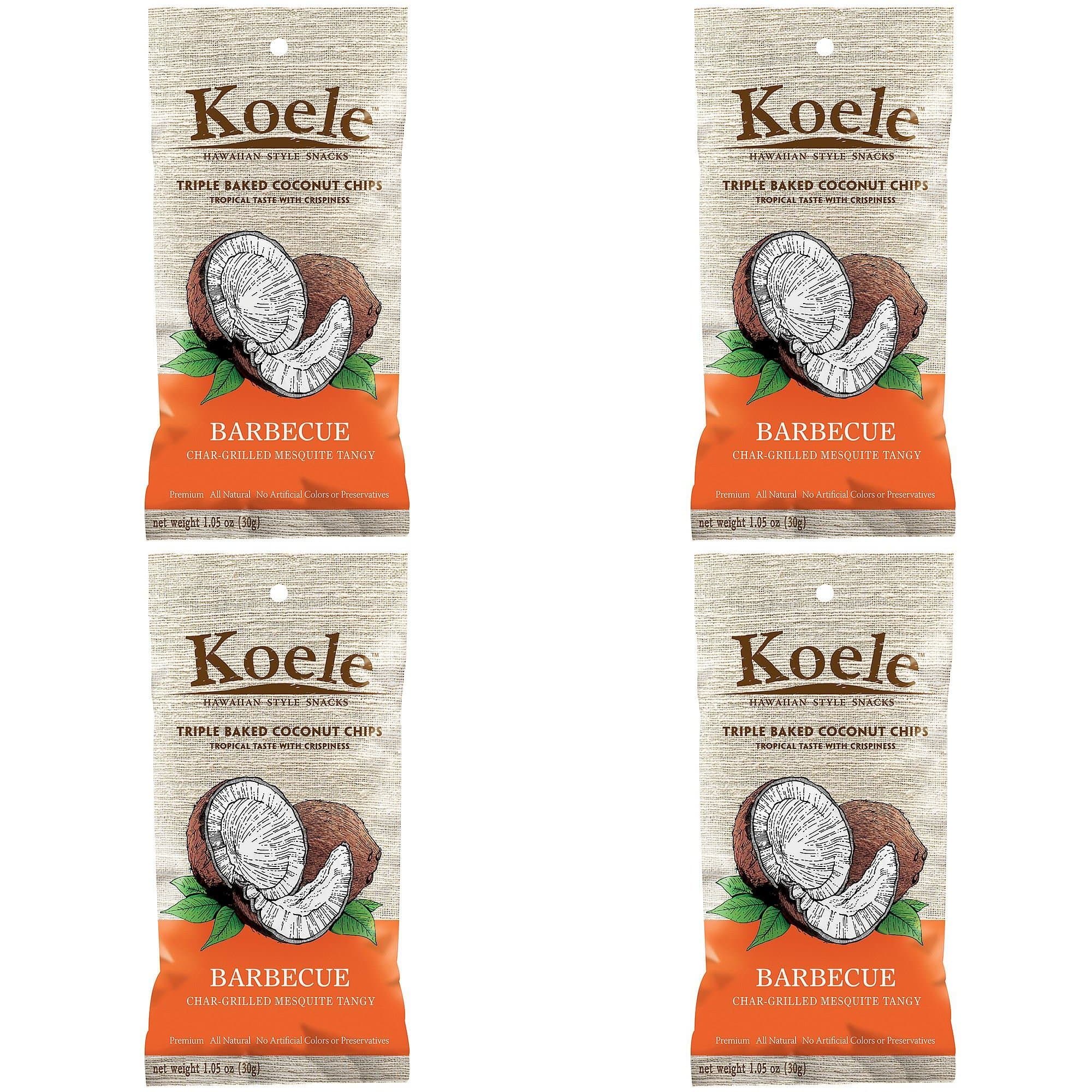 (4 PACK) - Koele Baked Coconut Chips - Barbecue | 30 x 24g x | 4 PACK - SUPER SAVER - SAVE MONEY