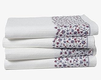Lane Linen 100% Cotton Bath Towels (28"x54") - Set of 4 - Waffle Weave, Large Towel Sets - Super Soft & Absorbent - Quick Dry Shower Towels for Bathroom - Remains Soft after Washing - White Towel Sets