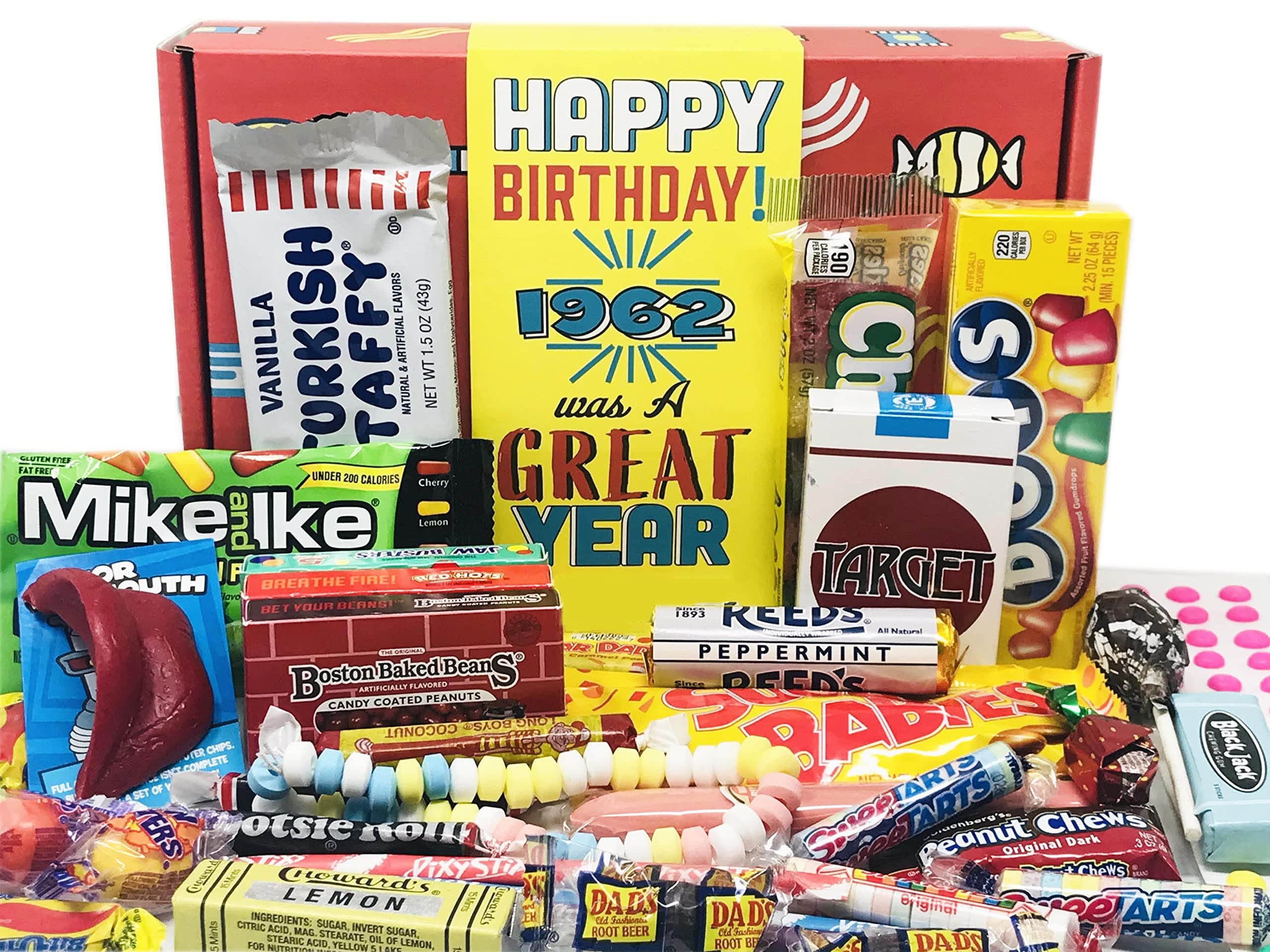 ~ 1962 64th Birthday Gift Box Nostalgic Candy Mix from Childhood for 64 Year Old Man or Woman Born in 1962 Jr