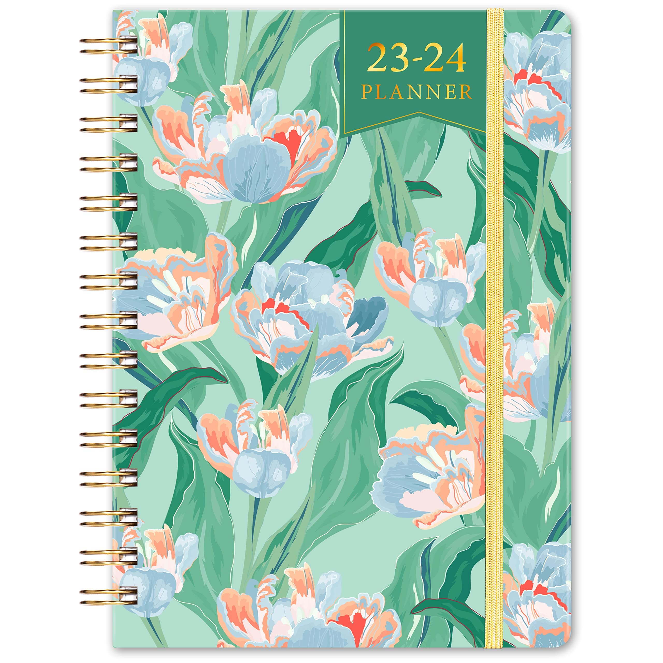 Planner 2023-2024 - Jul 2023 - Jun 2024, Academic Planner 2023-2024, 8.4'' x 6.4", Weekly and Monthly Planner with Monthly Tabs, Twin-Wire Binding, Inner Pocket, Premium Thick Paper, Flexible Cover - Green