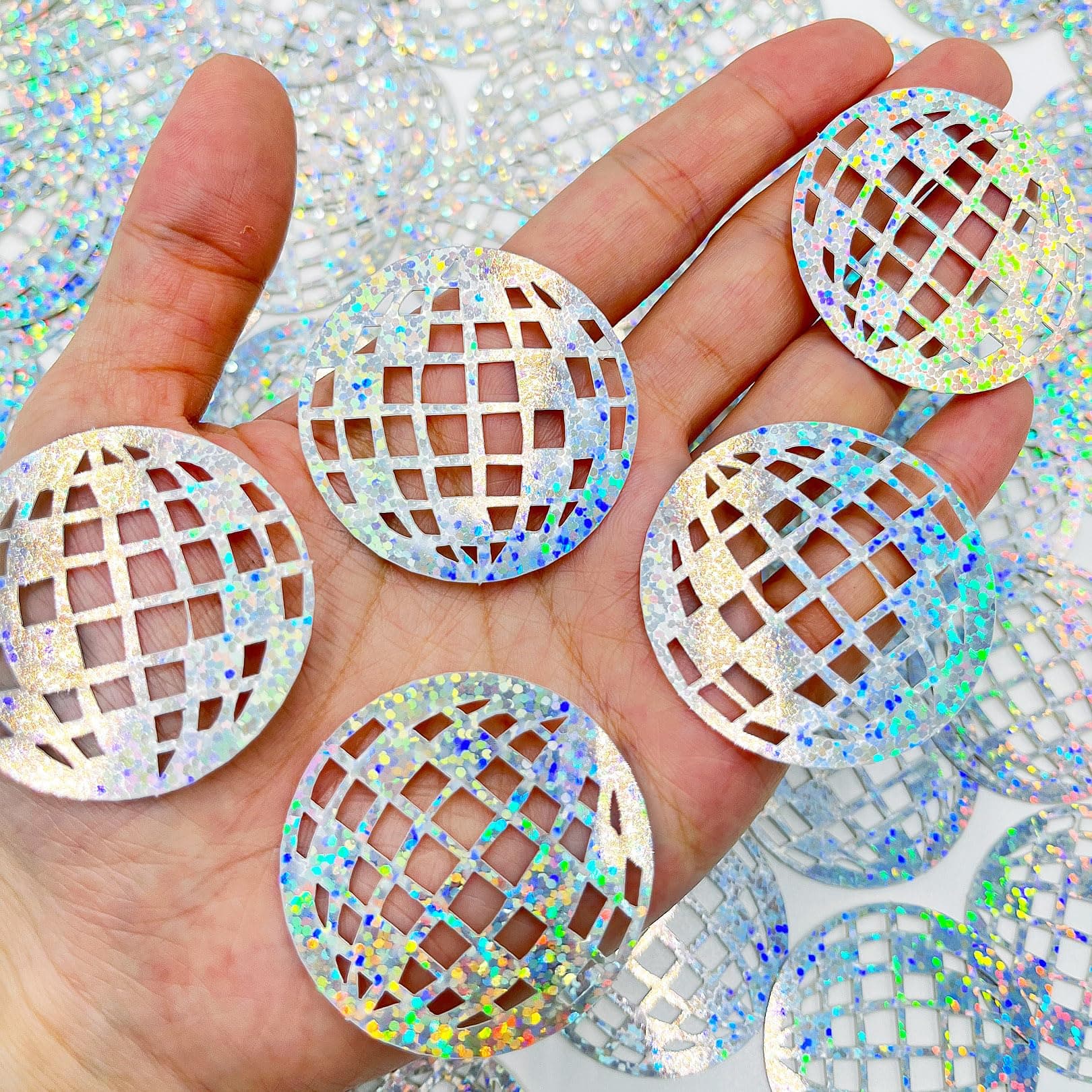 100 Pcs Glitter Disco Ball, Table Confetti - 70s 80s Hippie Birthday Party Supplies, Hen Party Decorations, Disco Balls Confetti Table Centerpieces