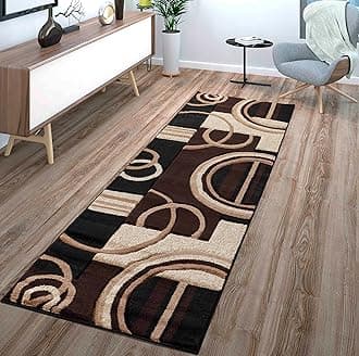 GLORY RUGS Area Rug Modern 2x7 Brown Soft Hand Carved Contemporary Floor Carpet with Premium Fluffy Texture for Indoor Living Dining Room and Bedroom Area