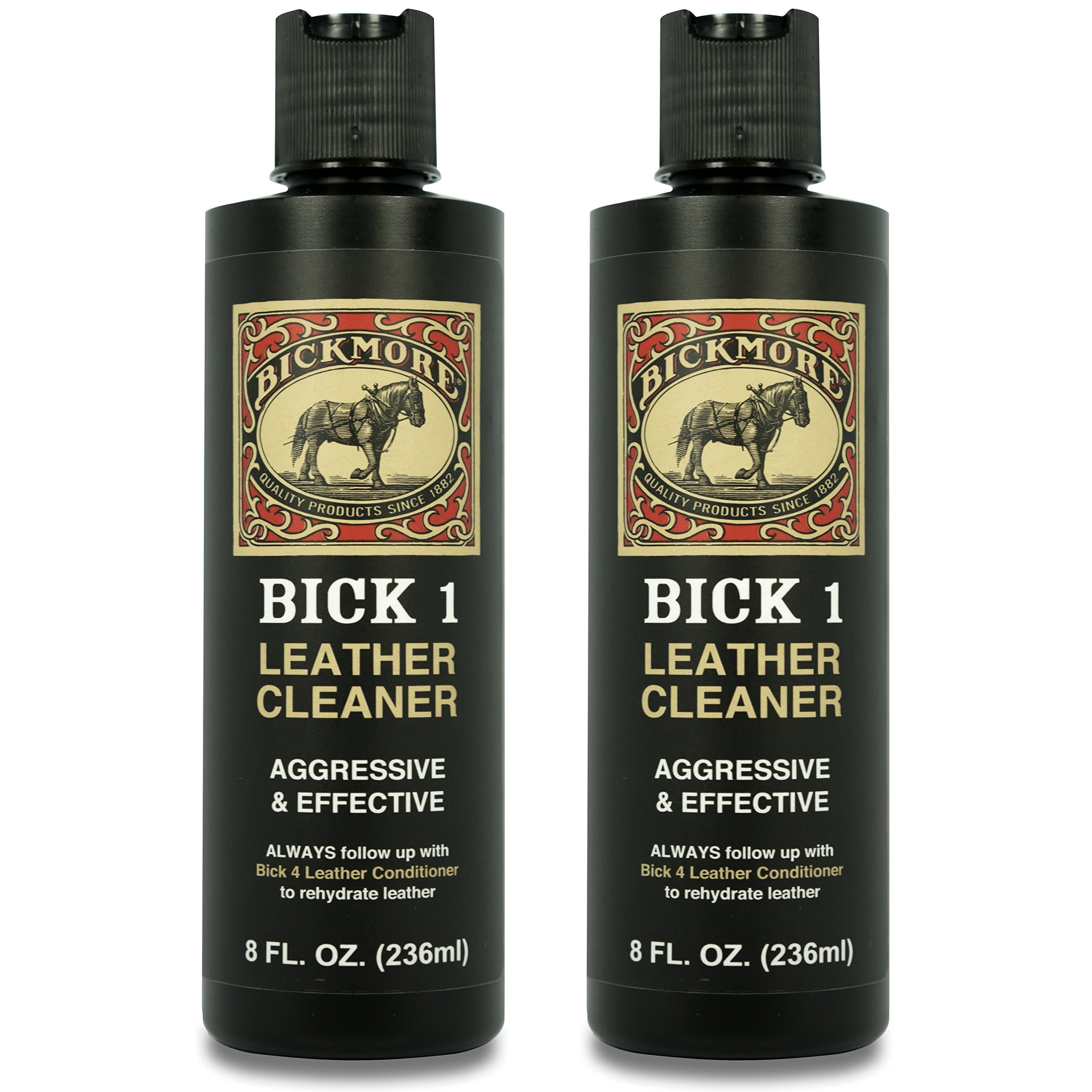 Bickmore Bick 1 Leather Cleaner 8 oz (2 Pack) - Clean Dirt, Oil, Sweat, Salt, and Water Stains from All Colored, White, and Black Leather