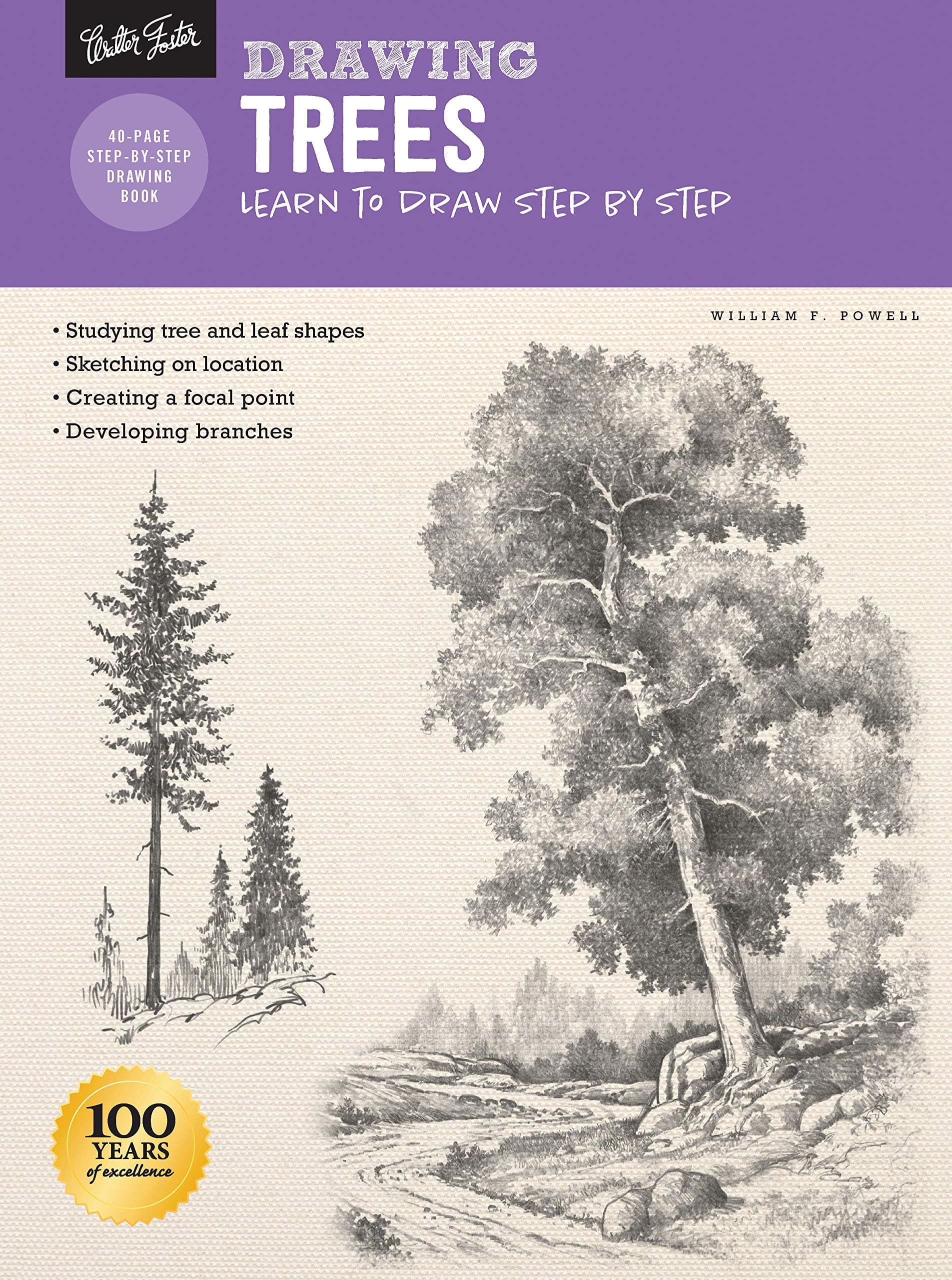 Walter Foster Publishing Drawing: Trees with William F. Powell: Learn to draw step by step (How to Draw & Paint),260.35mm x 349.25mm