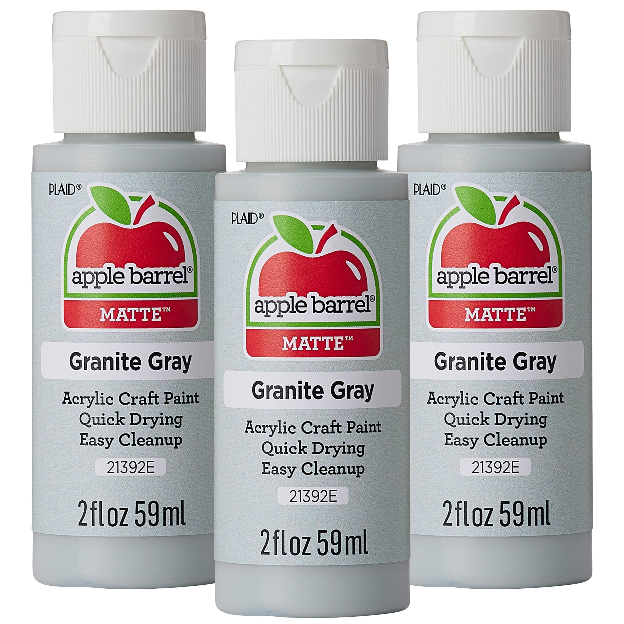 Apple Barrel Acrylic Paint, Granite Grey 2 oz, 21392EA- (Pack of 3)