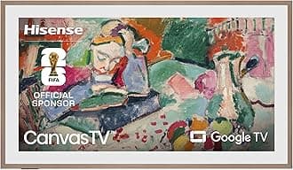 Hisense 75-Inch Class QLED 4K S7N CanvasTV Series Dolby Vision HDR Google Smart TV (75S7N, 2025 Model) - 144Hz, Art Mode, Anti-Glare Panel, Hi-Matte Display, UltraSlim Wall Mount & Frame Included