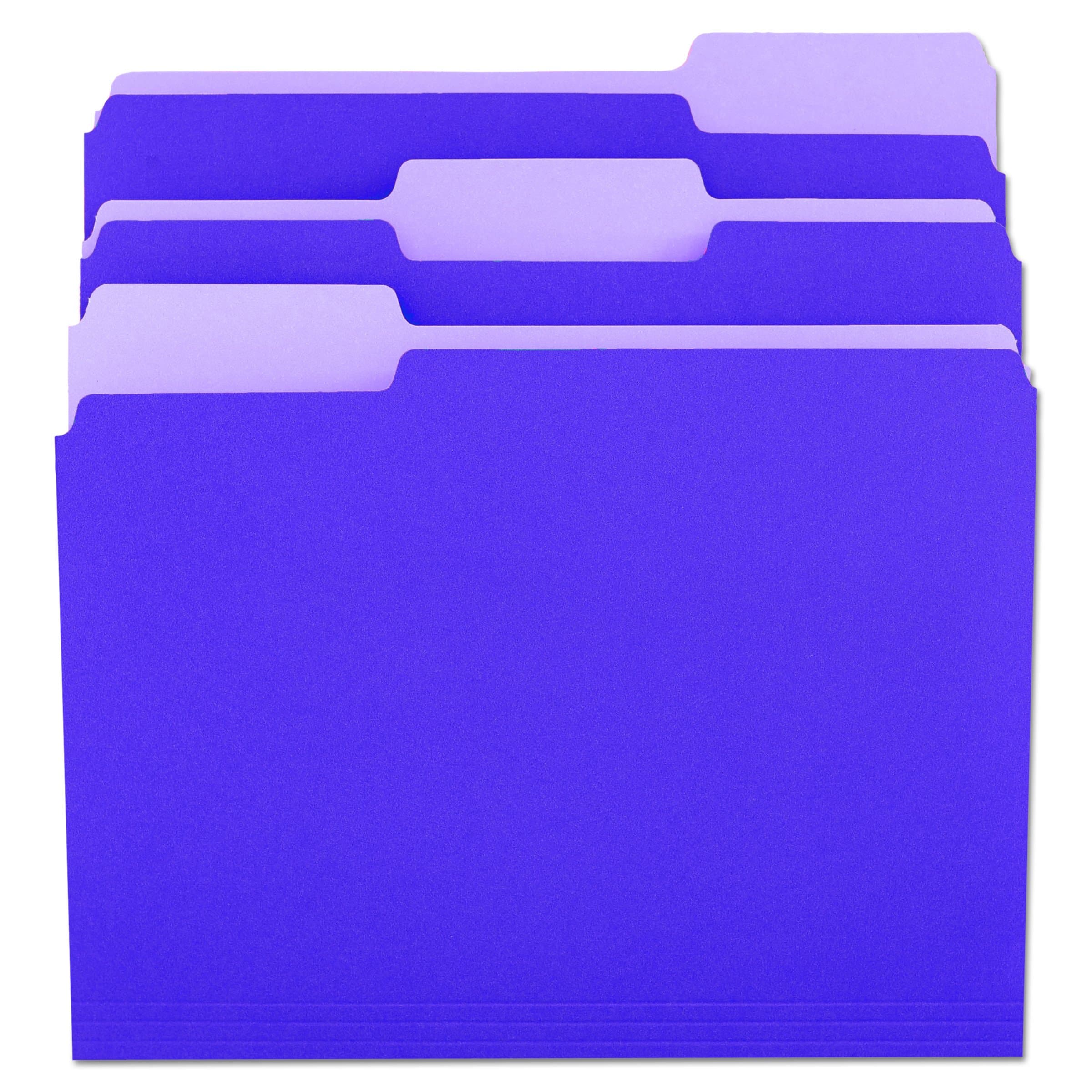 Universal10505 File Folders, 1/3 Cut One-Ply Top Tab, Letter, Violet/Light Violet (Box of 100)