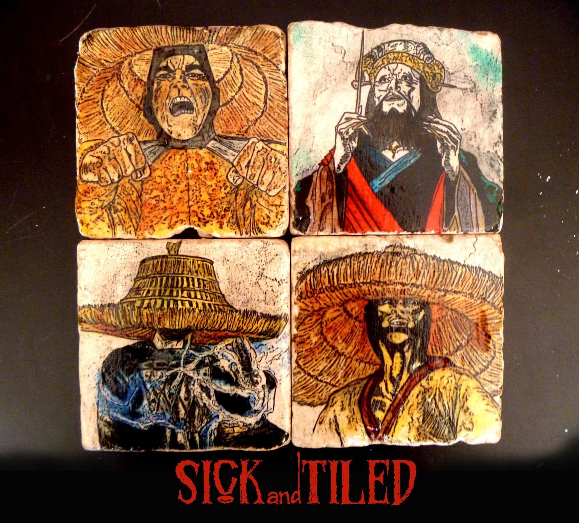 Lo Pan And The Three Storms Tumbled Marble Coasters Set of 4 Big Trouble In Little China