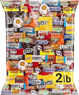 Chocolate Candy Variety Pack 2 LB Bulk Bag – Approx. 90 Individually Wrapped Treats – Assorted Milk & Dark Chocolate, Peanut Butter, Wafer & Coconut Mix – Perfect for Parties, Gifts & Sharing