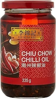LKK Chiu Chow Chilli Oil 335g | Authentic Chinese Garlic Chili Crisp | Bold Heat & Crunch for Noodles, Dumplings & Stir-Fries | Vegan | No MSG | Contains Gluten