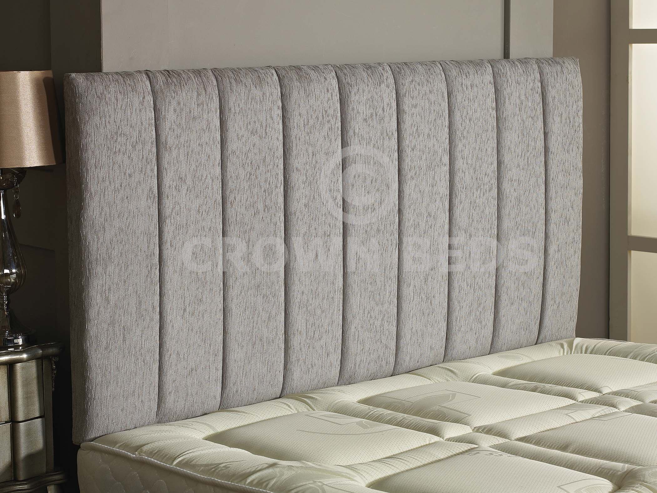 CROWNBEDSUKAPOLLO CHENILLE HEADBOARD 2ft6,3ft,4ft,4ft6,5ft,6ft Light Grey, 3ft (Single)