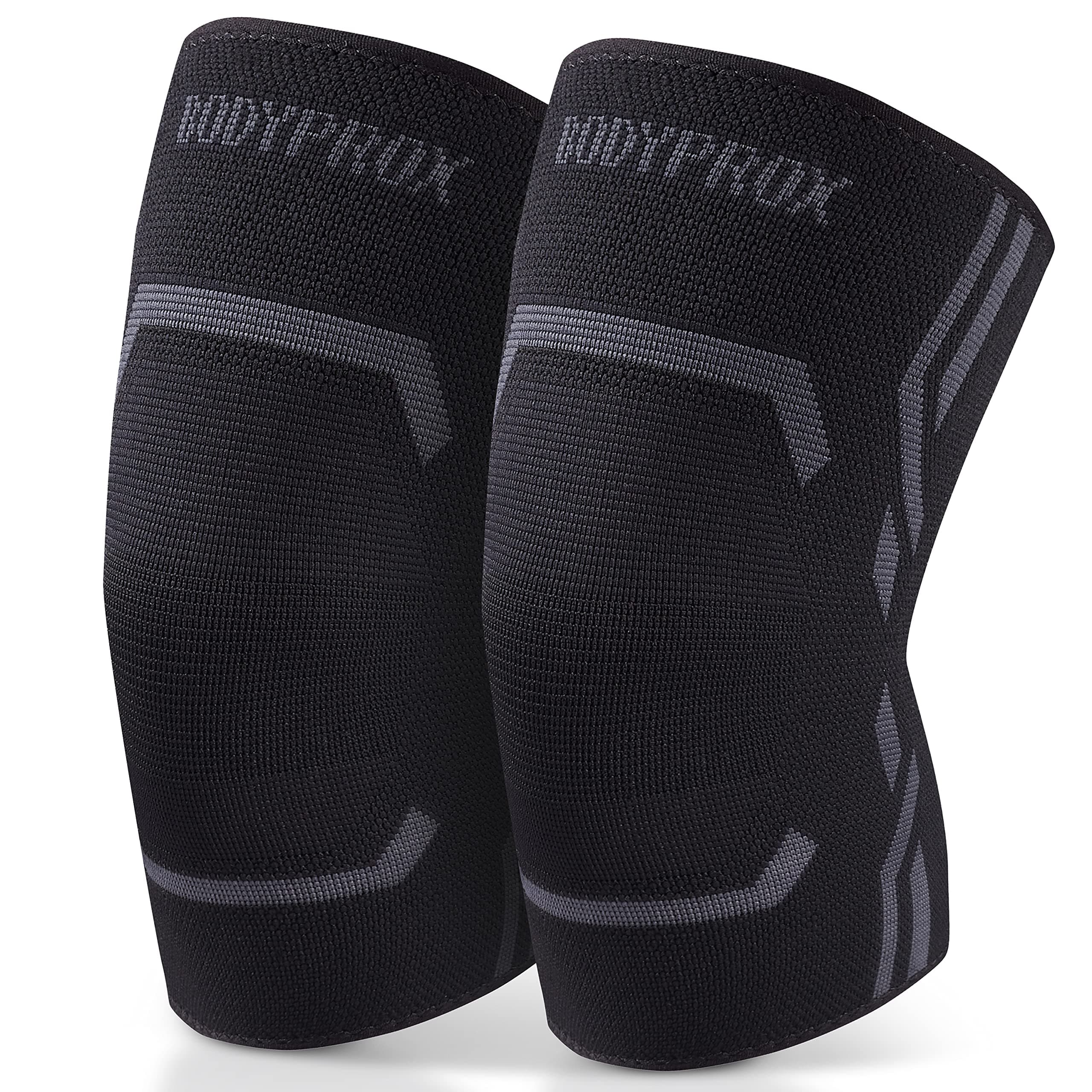 Bodyprox Knee Compression Sleeve for Men and Women (2 Pack), Knee Support Brace for Running and Work out (Large)