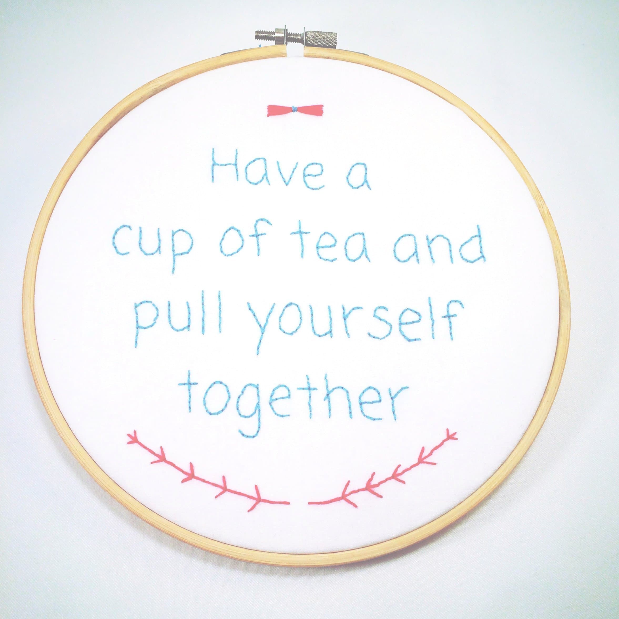 Cup of Tea Embroidery Hoop Art