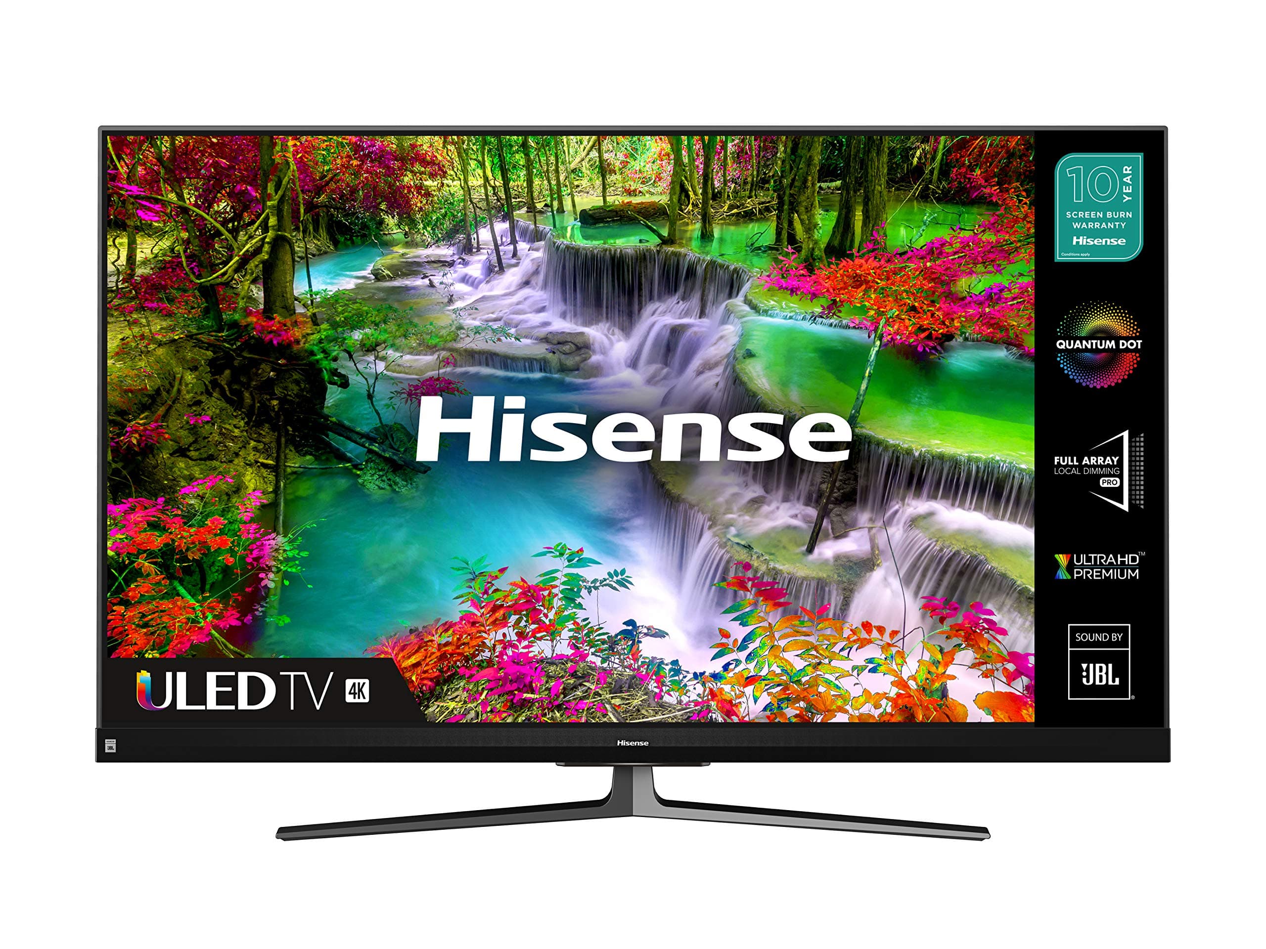 HISENSE 55U8QFTUK Quantum Series 1000-nit 55-inch 4K UHD HDR Smart TV with Freeview play, and Alexa Built-in (2020 series), Silver [Energy Class G]