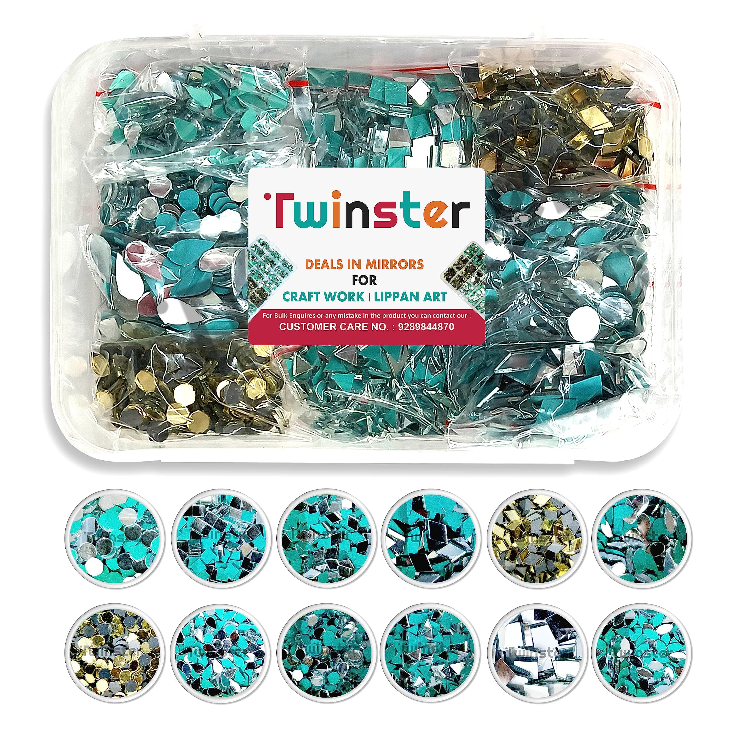 twinster Mirror for Craft Work Silver and Golden Mirror (12 Different Shapes in Total 2000 pcs) Kit Mirrors DIY Best Mirror Kit for Art and Craft?