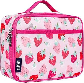 Wildkin Kids Insulated Lunch Box Bag for Boys & Girls, Reusable Kids Lunch Box is Perfect for Elementary, Ideal Size for Packing Hot or Cold Snacks for School & Travel Bento Bags (Strawberry Patch)