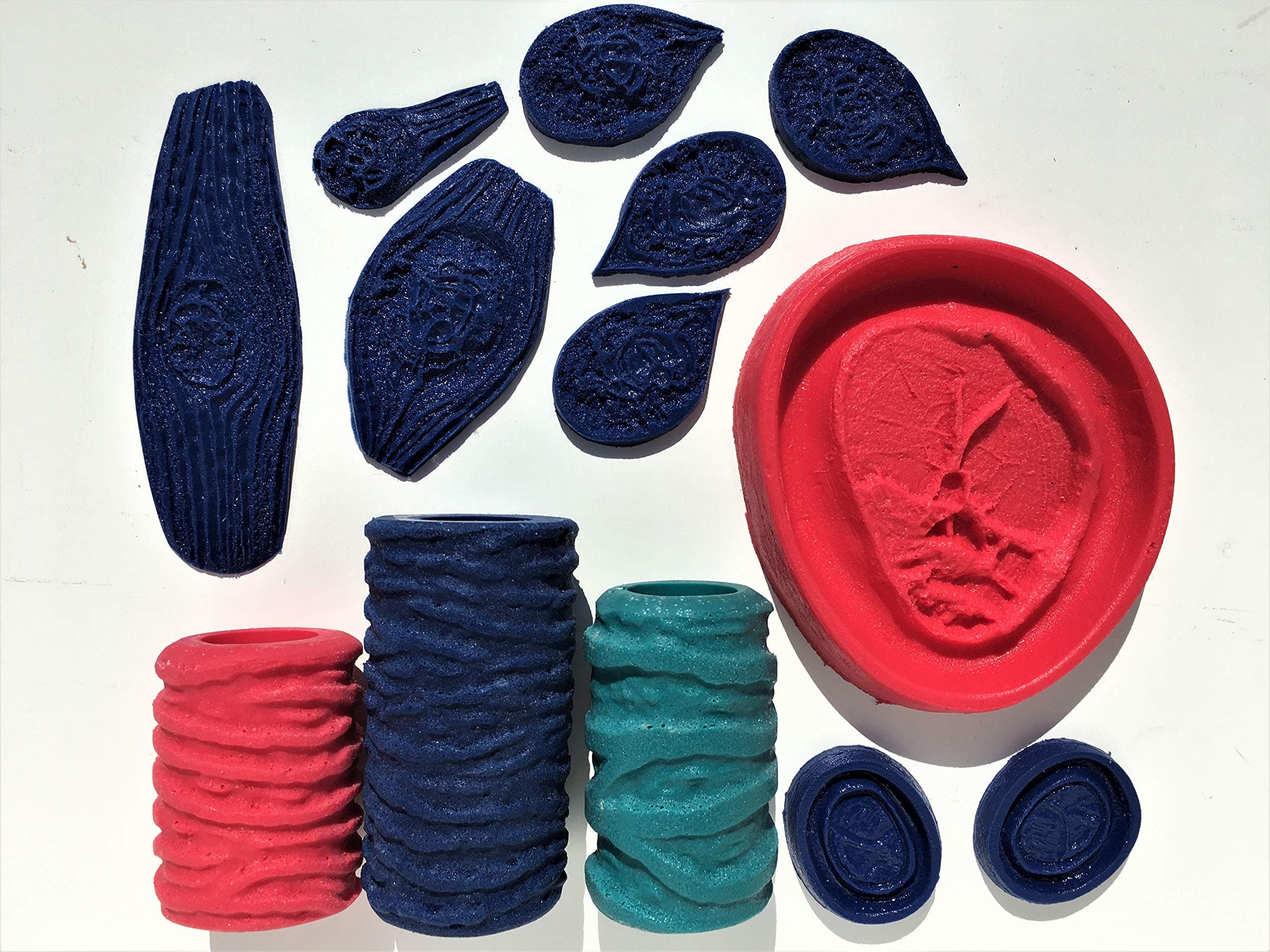 Concrete Texture Rollers And Masonry Form Tools -"The Original" Tree Bark Roller Set - Perfect Tree Bark Design Roller + Stamp Kit - Includes 3 Rollers + 10 Tree Knot Stamps