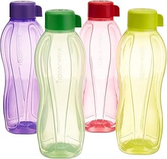 Tupperware Aquasafe Water Bottle Set, 1 Litre, Set of 4, Multicolor