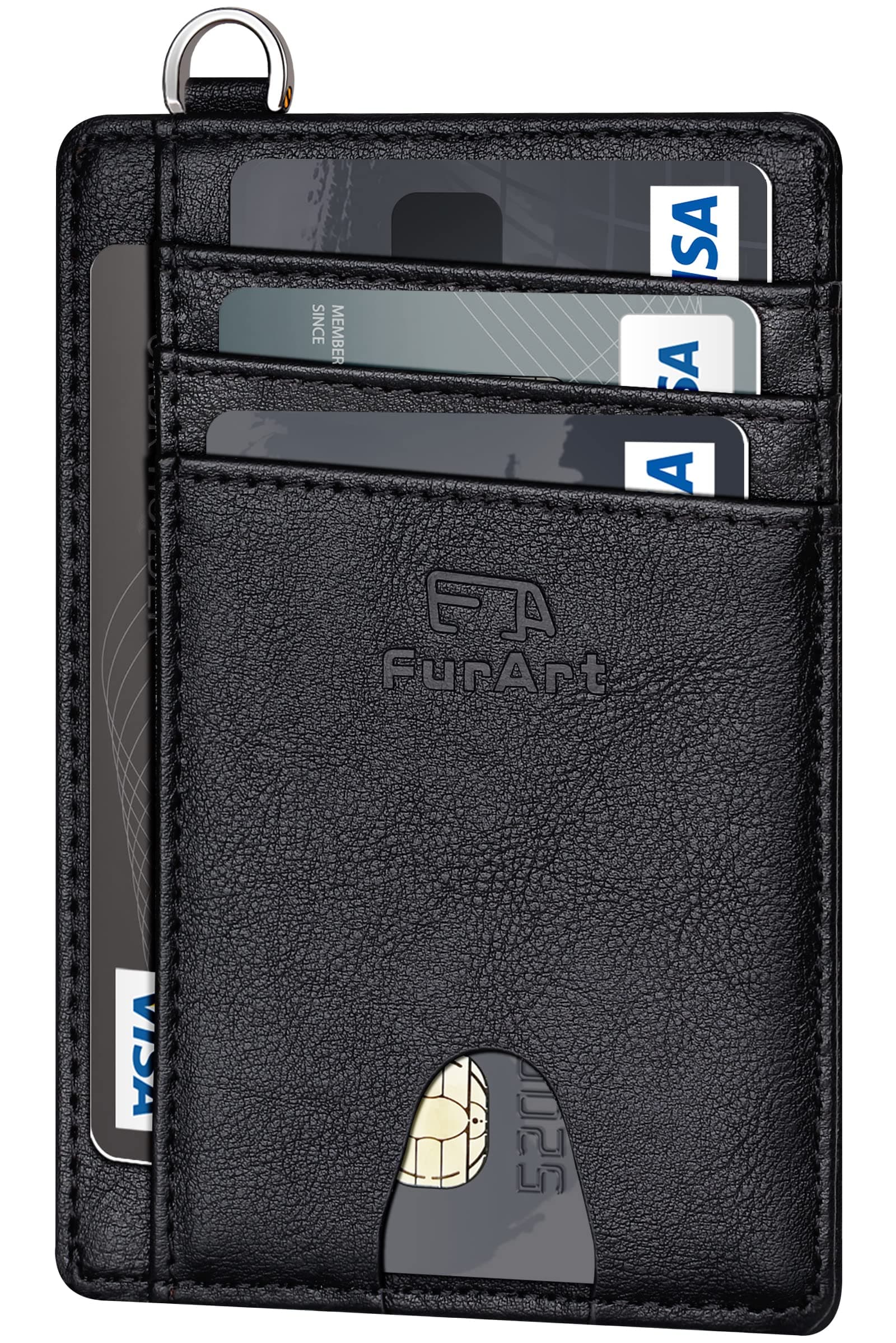 Slim Minimalist Wallet, Front Pocket Wallets, RFID Blocking, Credit Card Holder for Men-Black Vintage
