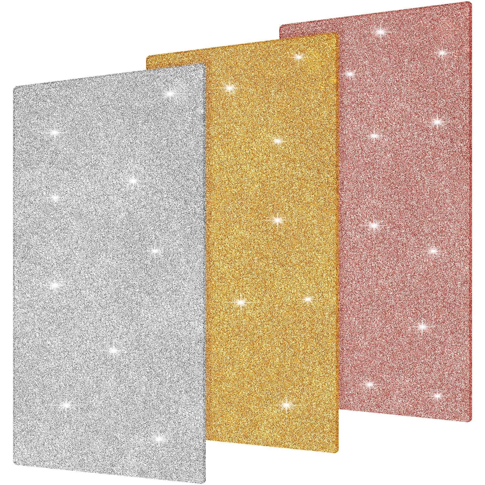 Amyhill 3pcs Glitter Acrylic Sheets 1/10" Thick for Laser Cutting Colored 2.5 mm Cast Acrylic Sheets for DIY Crafts Sign, Pet Tag, Home Decor Laser 6.3 x 11.4 in Engraving Material