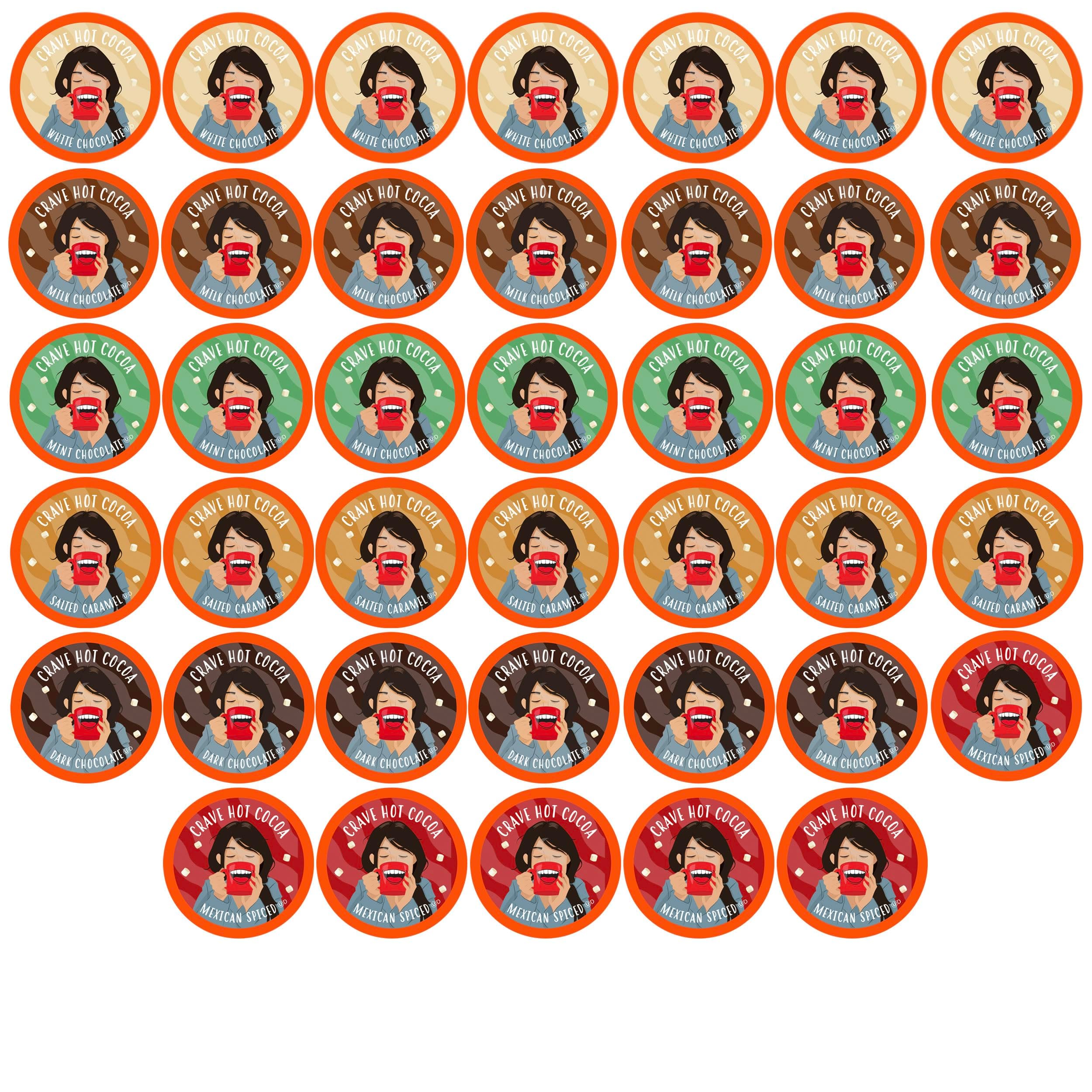 Crave Beverages Hot Chocolate Pods Variety Pack, Compatible with 2.0 K-Cup Brewers, Assorted Variety Pack 40 Count