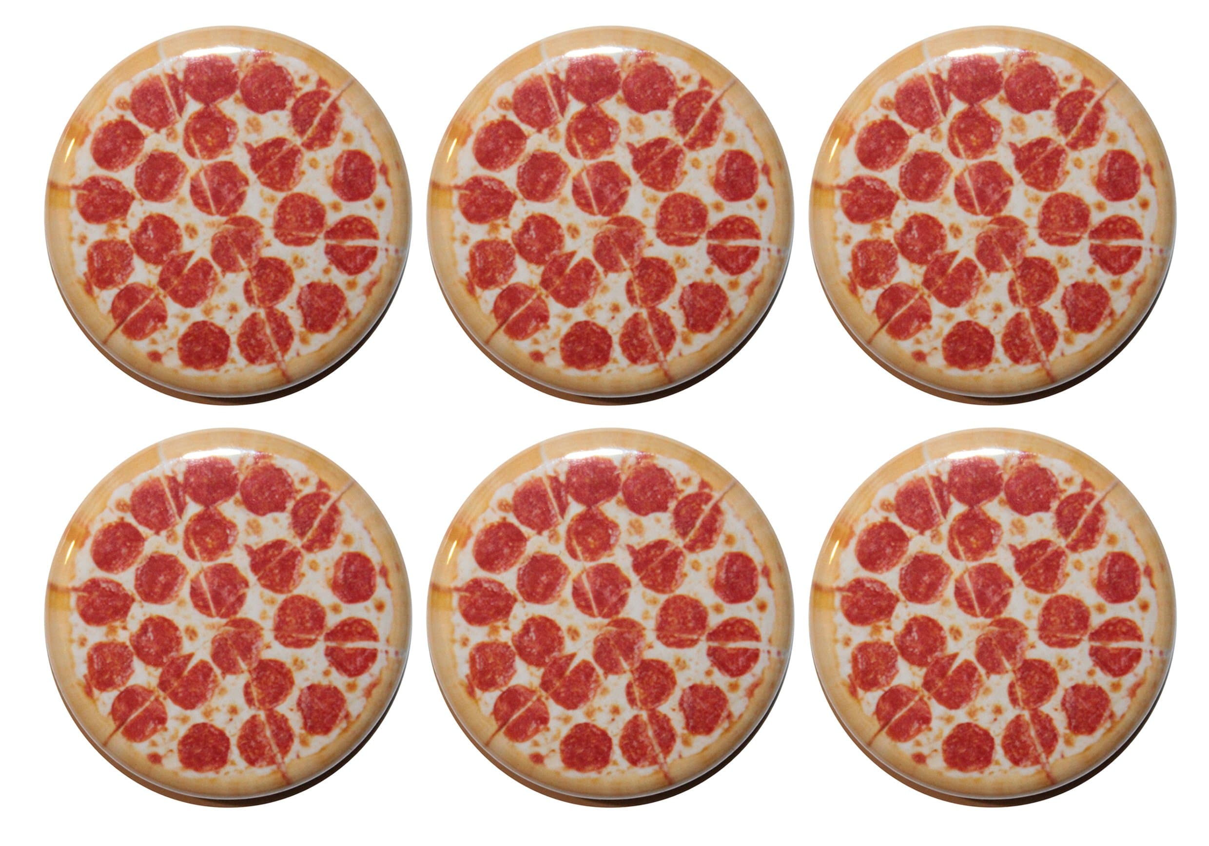 Button Zombie Pepperoni Pizza Fridge Magnets - 1.25" (32mm)