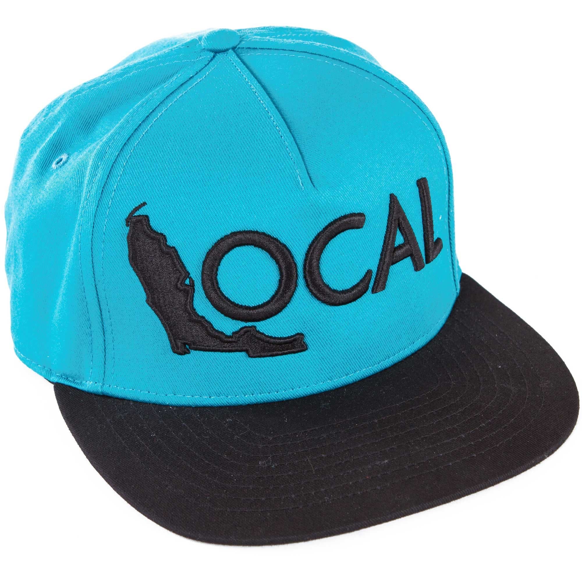 Local Brand, Snapback Flatbill Hat, Teal/Black, One-Size