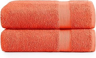 LANE LINEN 100% Cotton 2 Pack Bath Sheets Set (35"x66") - Ring Spun Cotton Extra Large Bath Towels Set - Quick Dry, Soft & Absorbent Oversized Towel Sets - Dorm Essentials for Boys - Tiger Lily