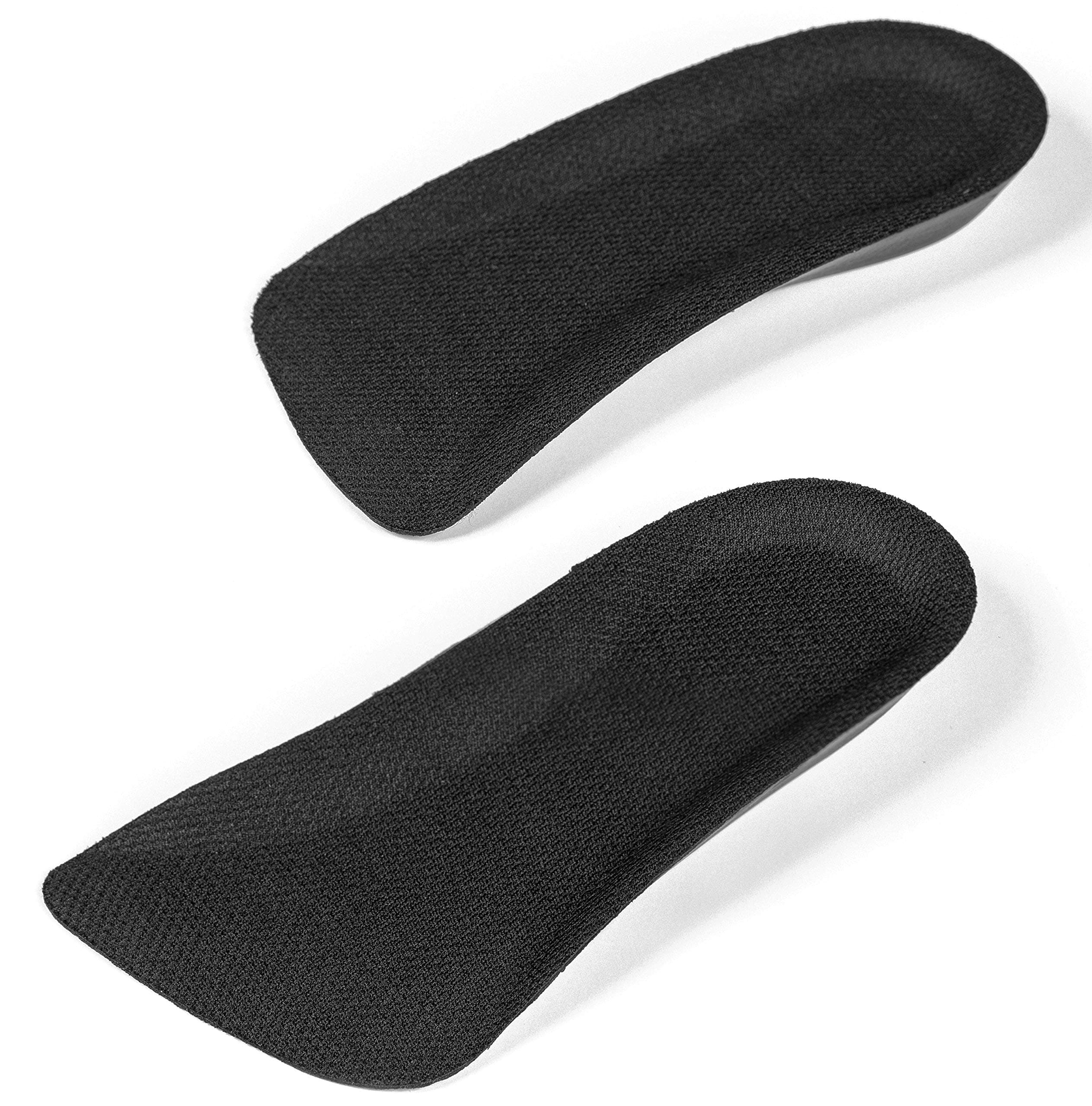 CALTO Half Elevator Insole for Men - 1/2 Inch Height Increase Taller Heel Lift Insert (2 Pack) Black, Black, One size