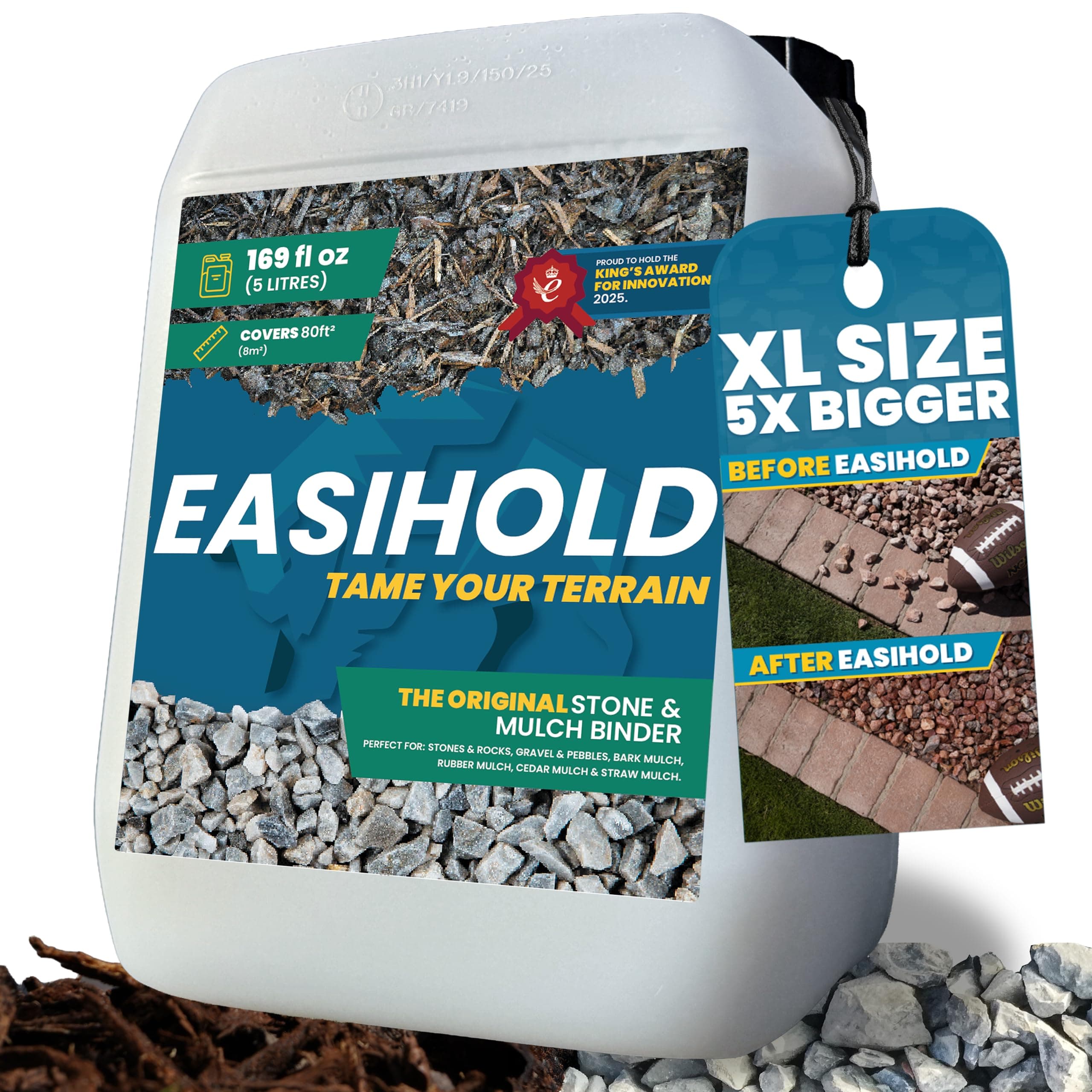 Vuba Easihold Stone Binder - Fixes Loose Garden Stones - Water Based, Permeable, DIY Friendly 5L (6m2 to 14m2)