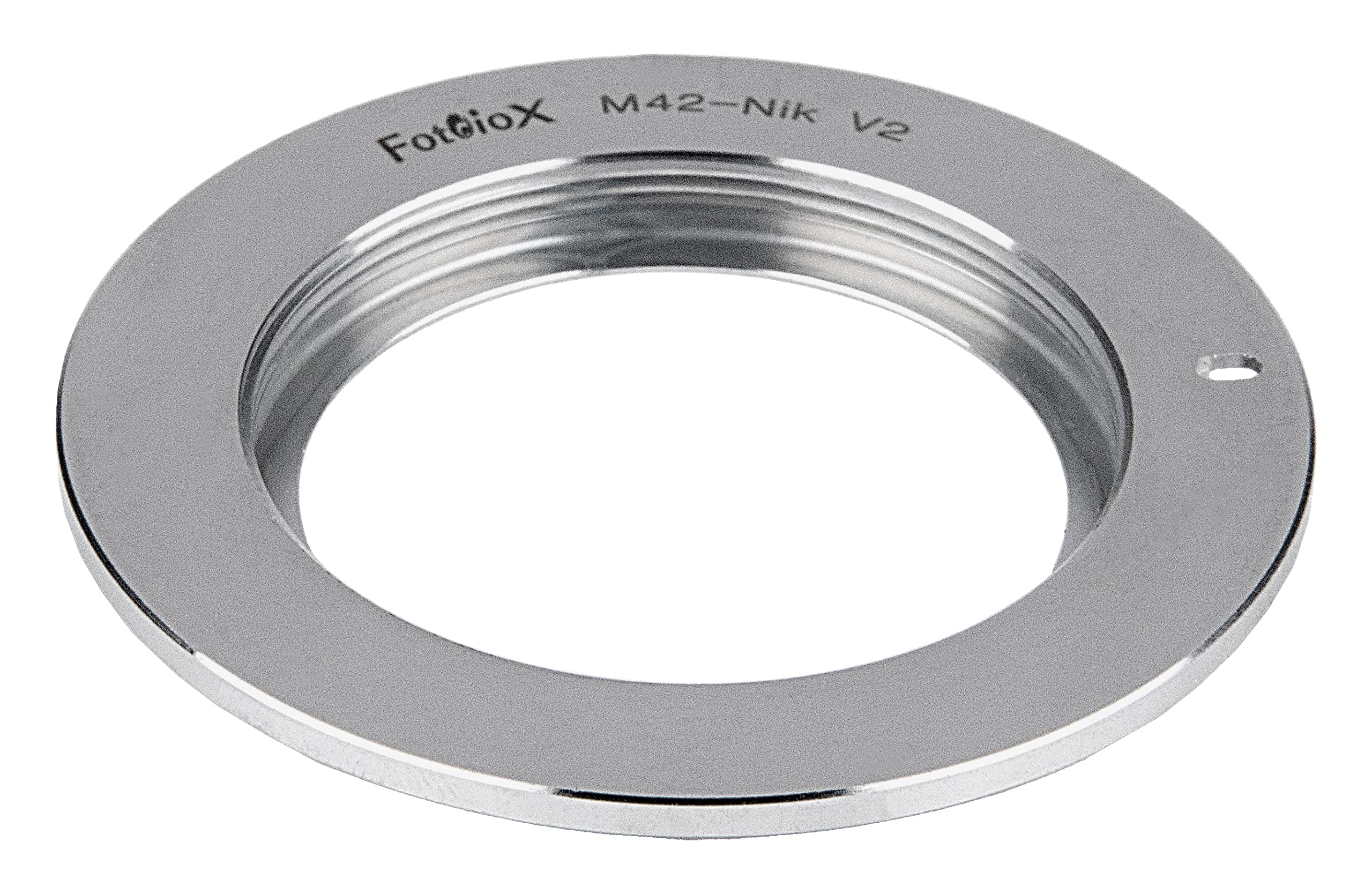 Chrome Lens Mount Adapter (Type 2) - Compatible with M42 (42mm x1 Thread Screw) Lens to Nikon F Mount D/SLR Cameras