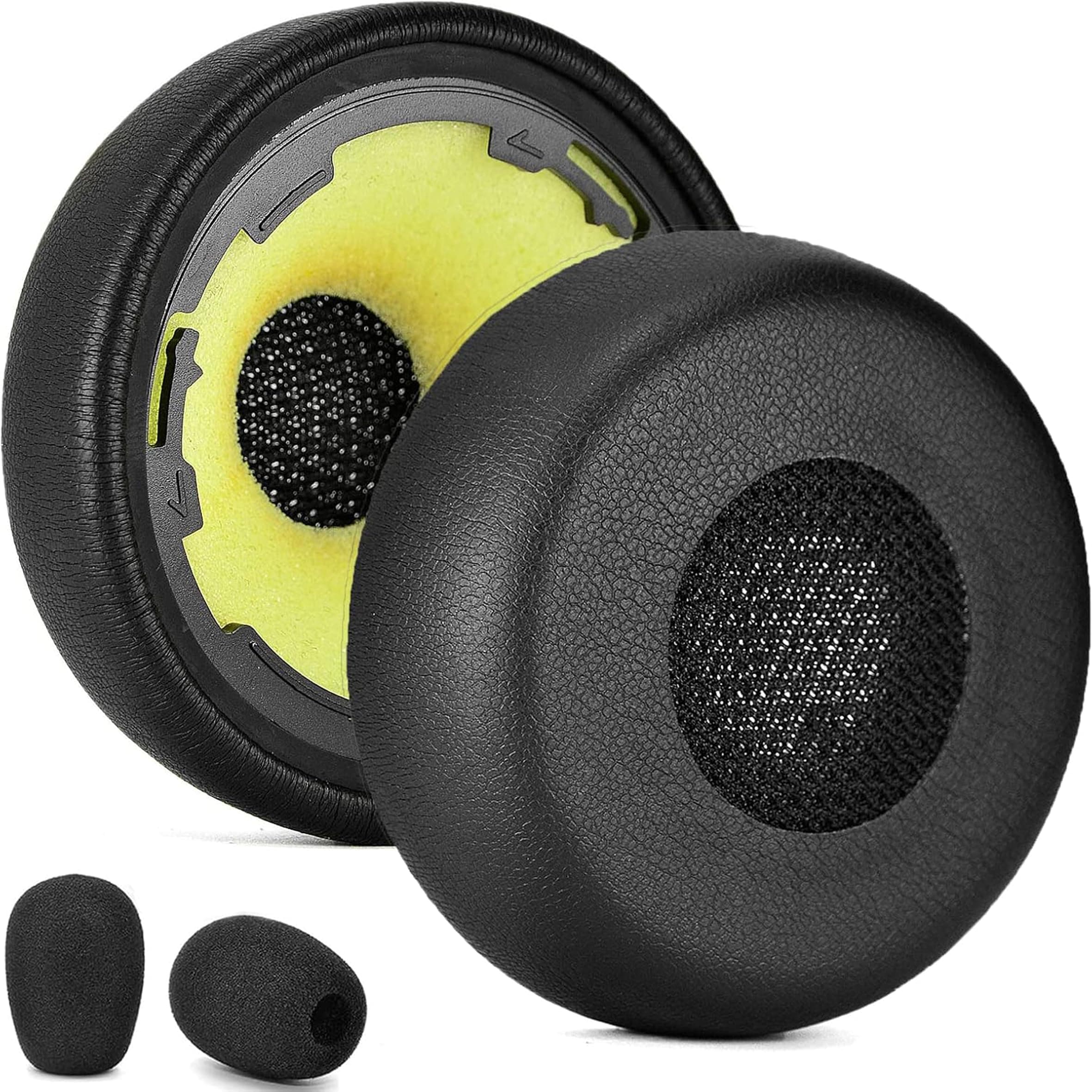 defean Evolve 75 Ear Pads - Replacement Ear Cushion Compatible with Jabra Evolve 75 Headset, Black, Synthetic Leather & Memory Foam