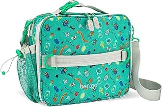 Kids Lunch Bag - Durable, Double-Insulated Lunch Bag for Kids 3+; Holds Lunch Box, Water Bottle, & Snacks; Easy-Clean Water-Resistant Fabric & Multiple Zippered Pockets (Bug Buddies)
