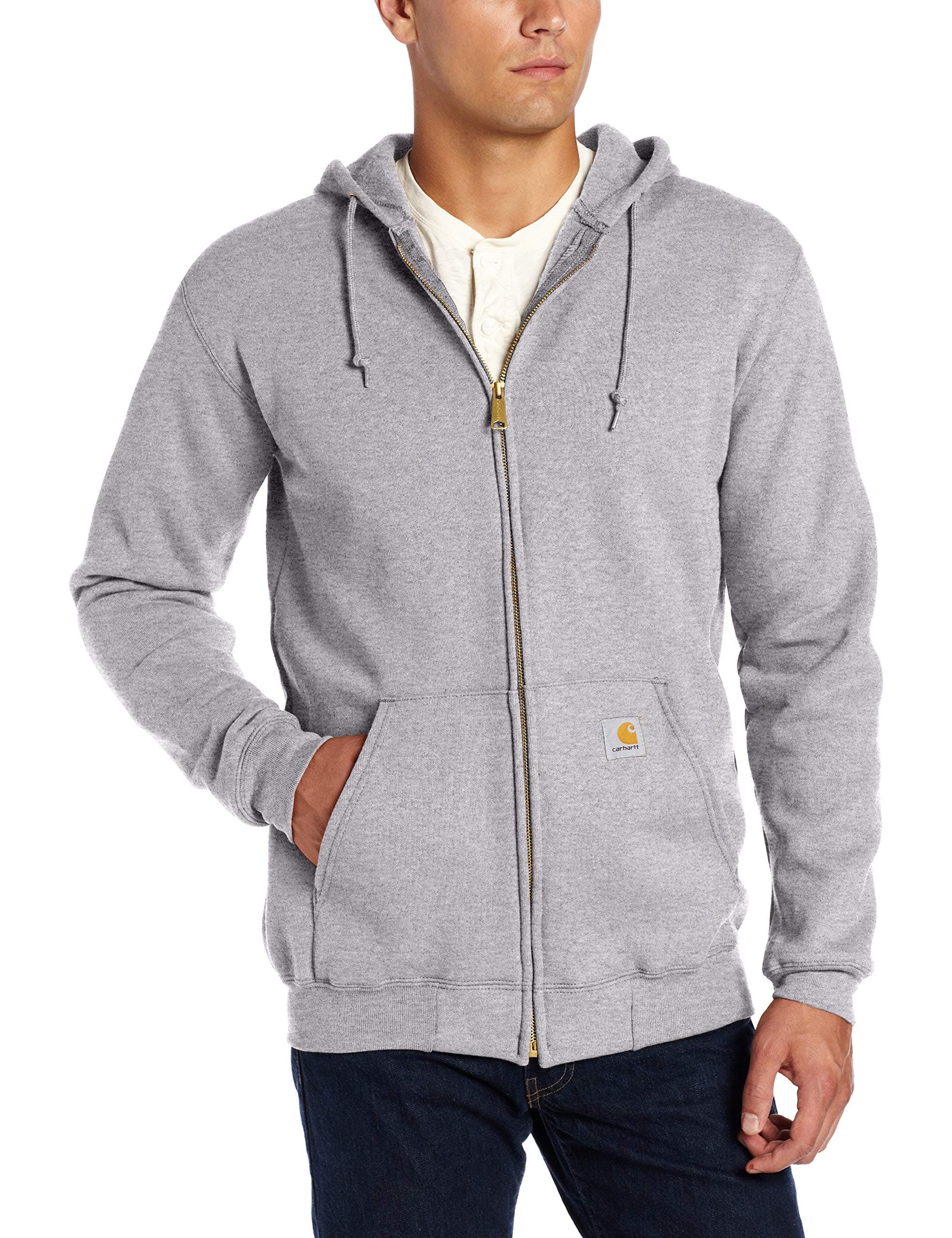 mens K122 Midweight Hooded Zip-front Sweatshirt