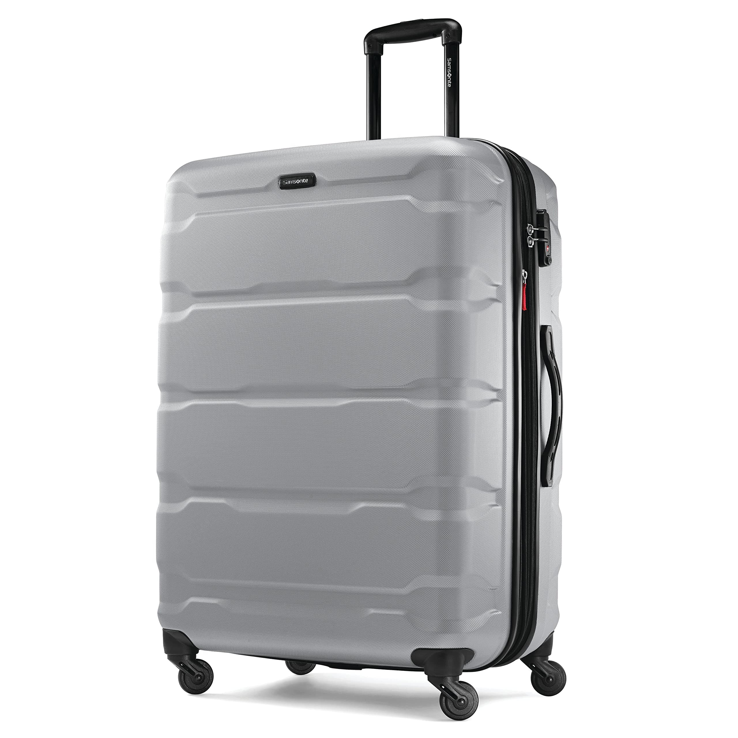Samsonite Omni PC Hardside Expandable Luggage with Spinner Wheels, Silver, Checked-Large 28-Inch