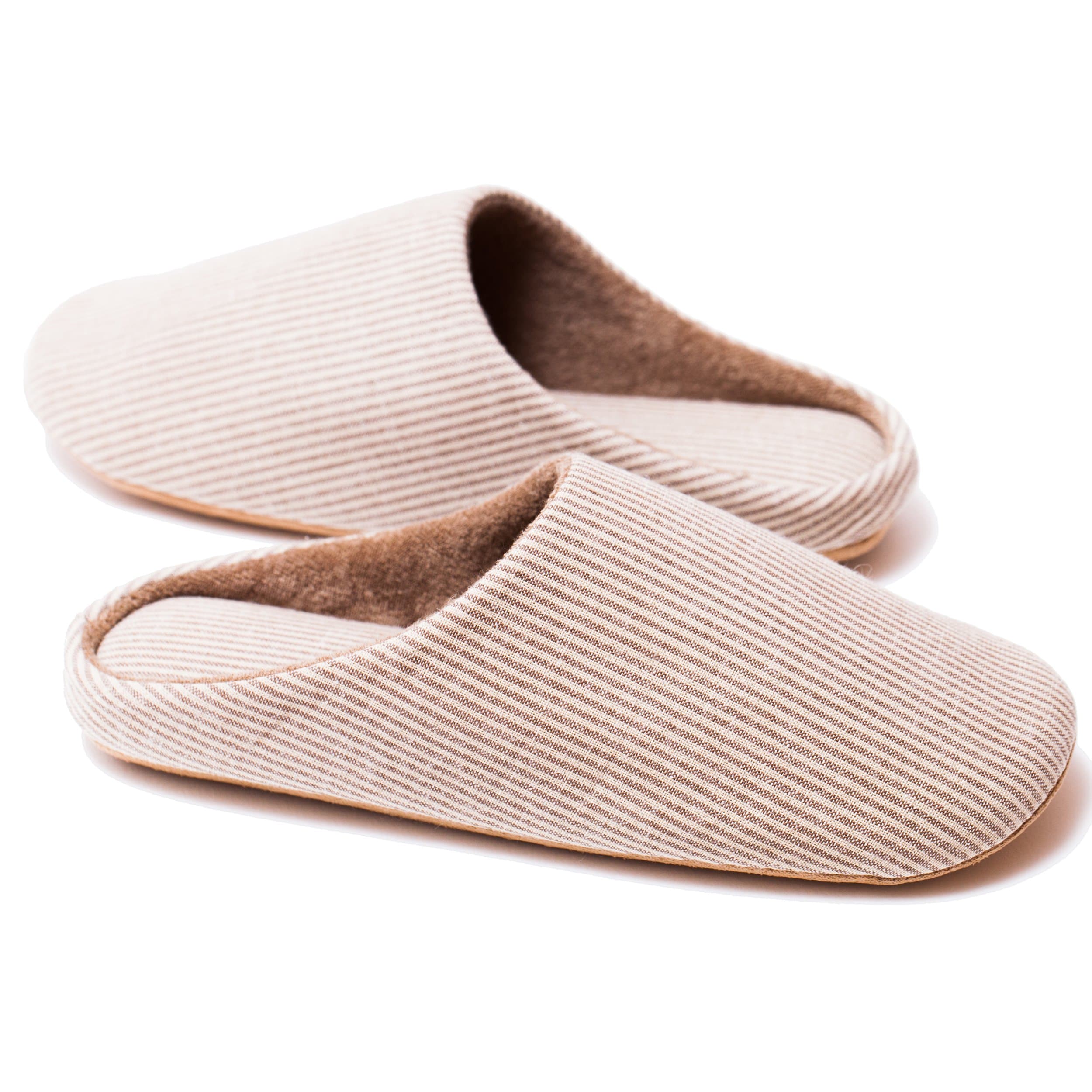 Slippers | Organic Cotton & Memory Foam | 1 Pair with Storage Bag (Medium, Coffee)