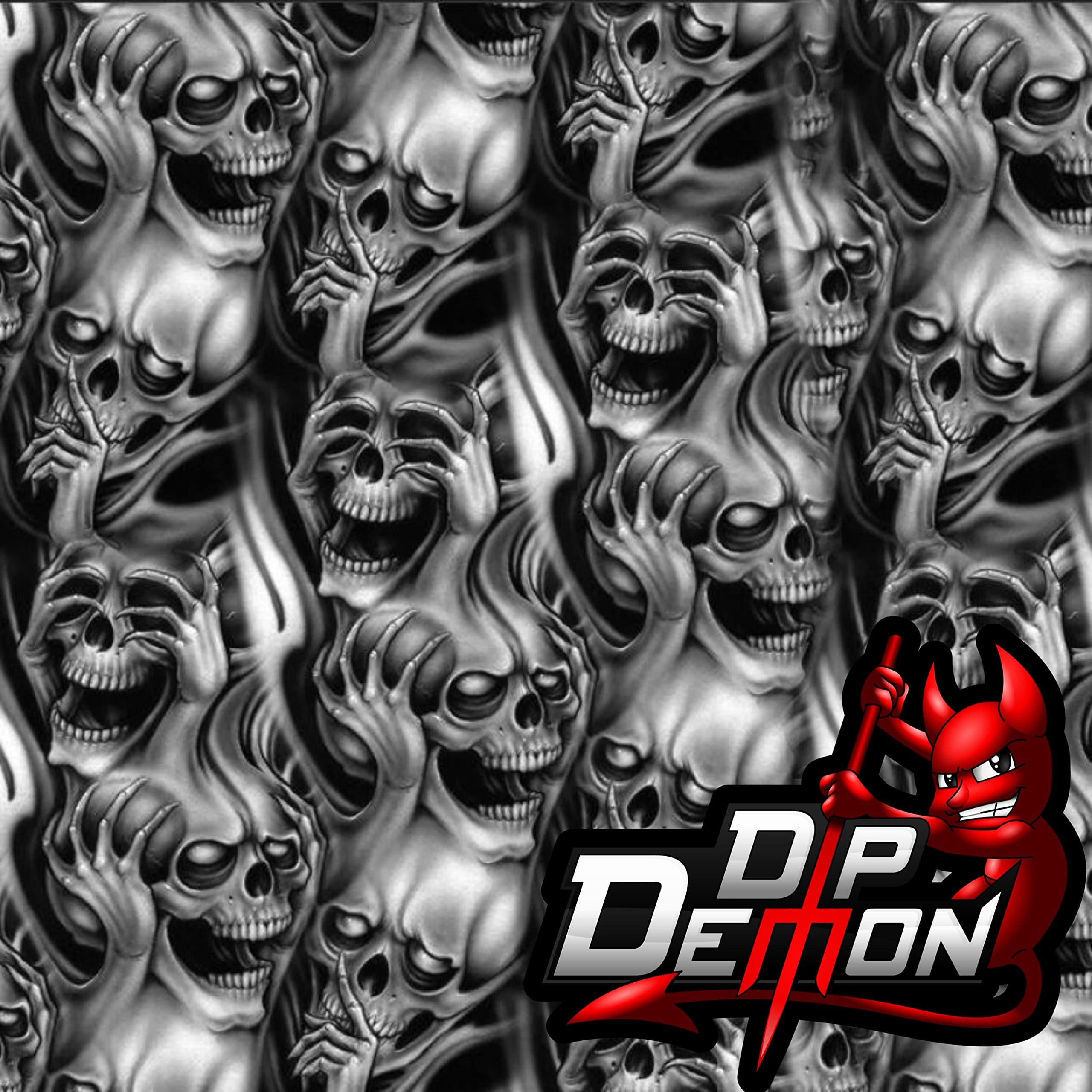 See No Evil Skulls Hydrographic Water Transfer Film Hydro Dipping Dip Demon
