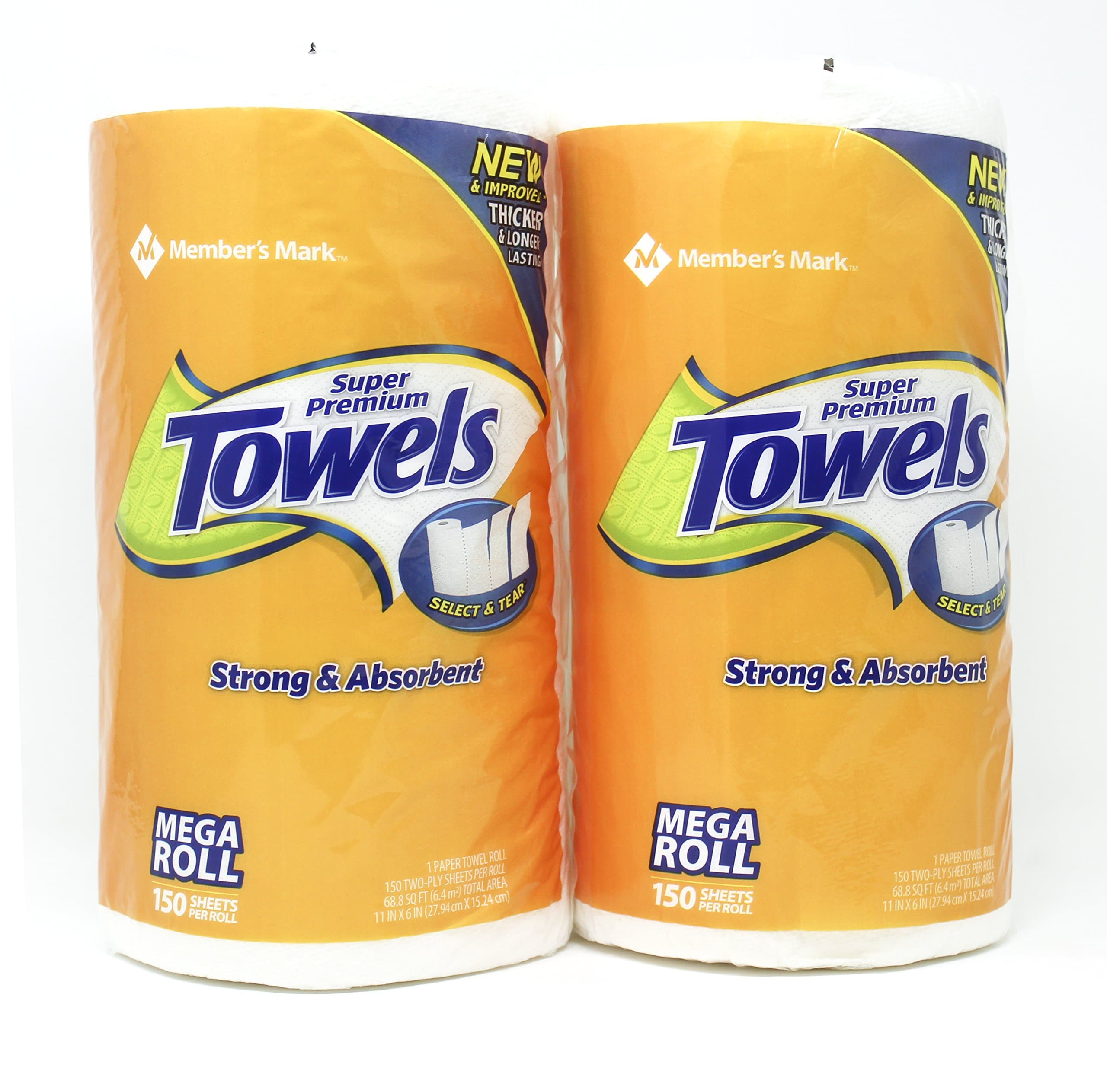 Member's Mark Super Premium Paper Towels, 2 Rolls - Each Roll 150 Sheet