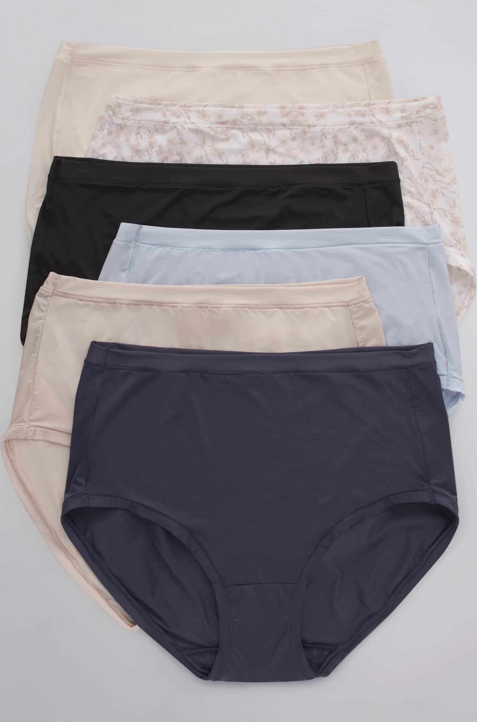 Women's Comfort Flex Fit Microfiber Low Rise Brief Underwear, 6-Pack