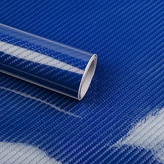 Lypumso Blue 6D Carbon Fiber Car Wrap Vinyl Roll 1ft x 5ft, Super Glossy Automotive Vinyl Film Featuring Bubble Free Air Release Technology for Moto, Car DIY Interior Exterior