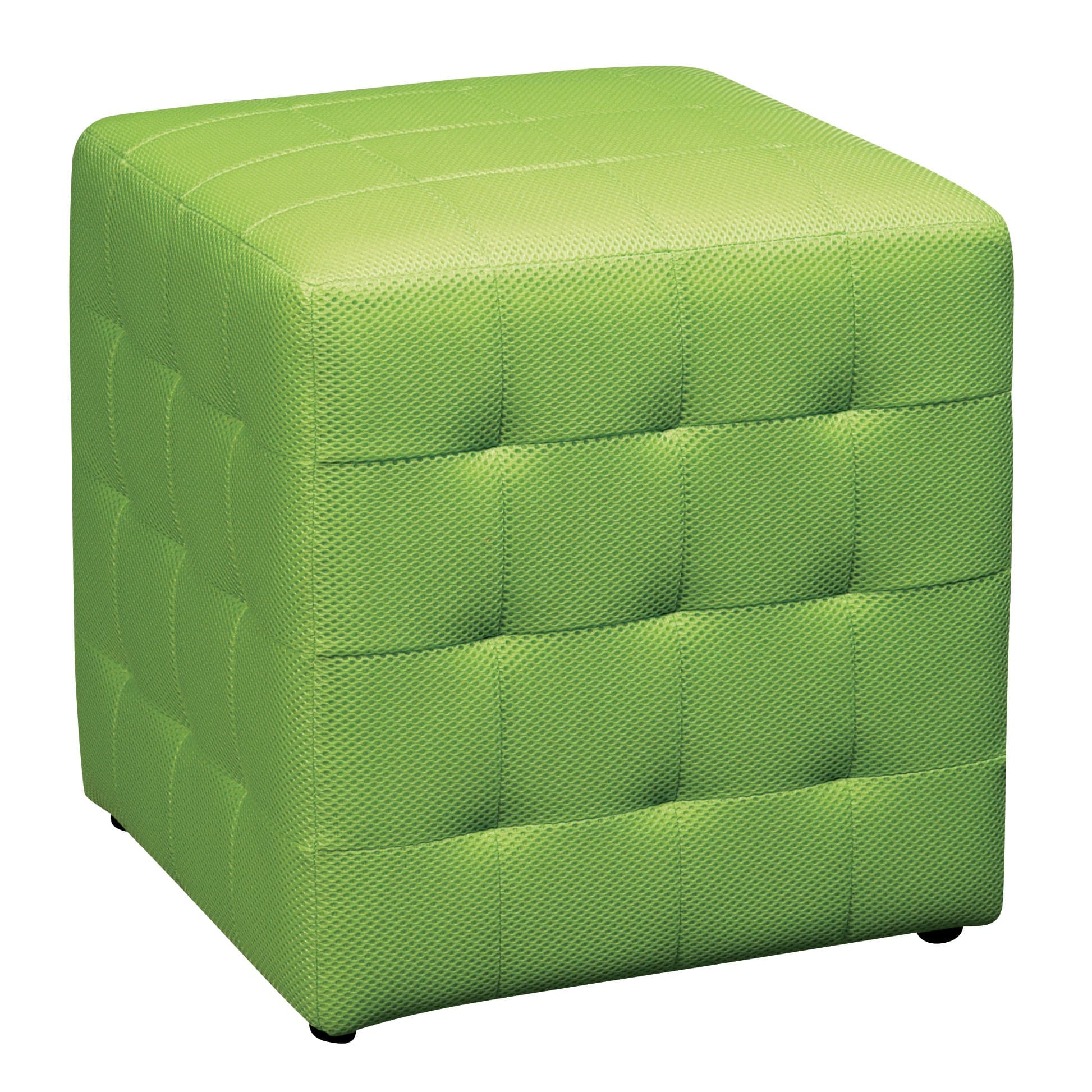 Vibrant Colourful Ottoman Square Cube for Your Home (Green, Fabric)