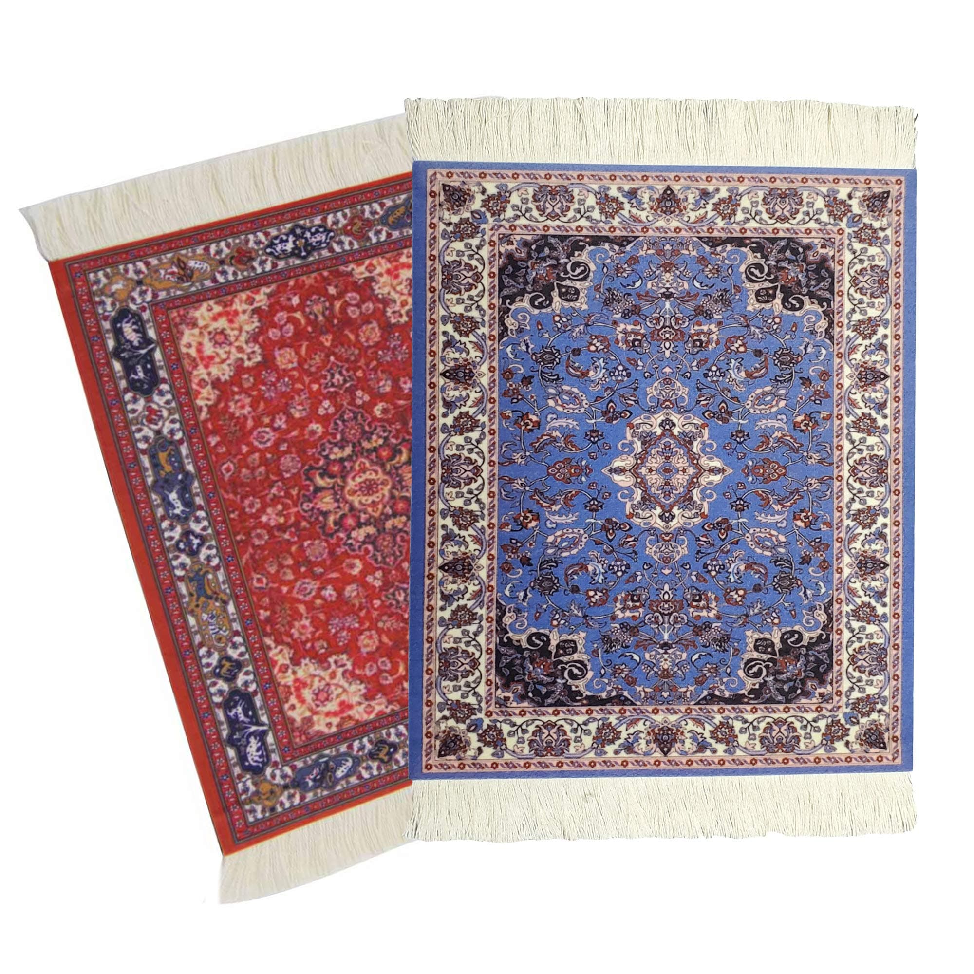 Rug Mouse Pad, 2 Pack Woven Rug Bohemian Style Carpet Mouse Pad for Table Décor