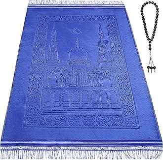 Muslim Prayer mat Extra Soft and Thick Padded Rug for Eid Travel Ramadan Islamic Gift and Great for Knees and Forehead